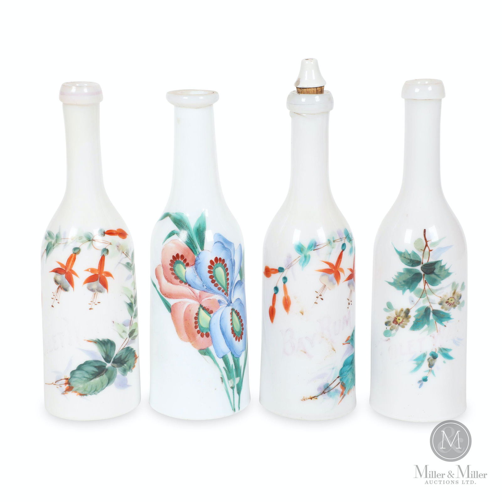 Decorated Opaline Barber's Bottles (1 of 13)
