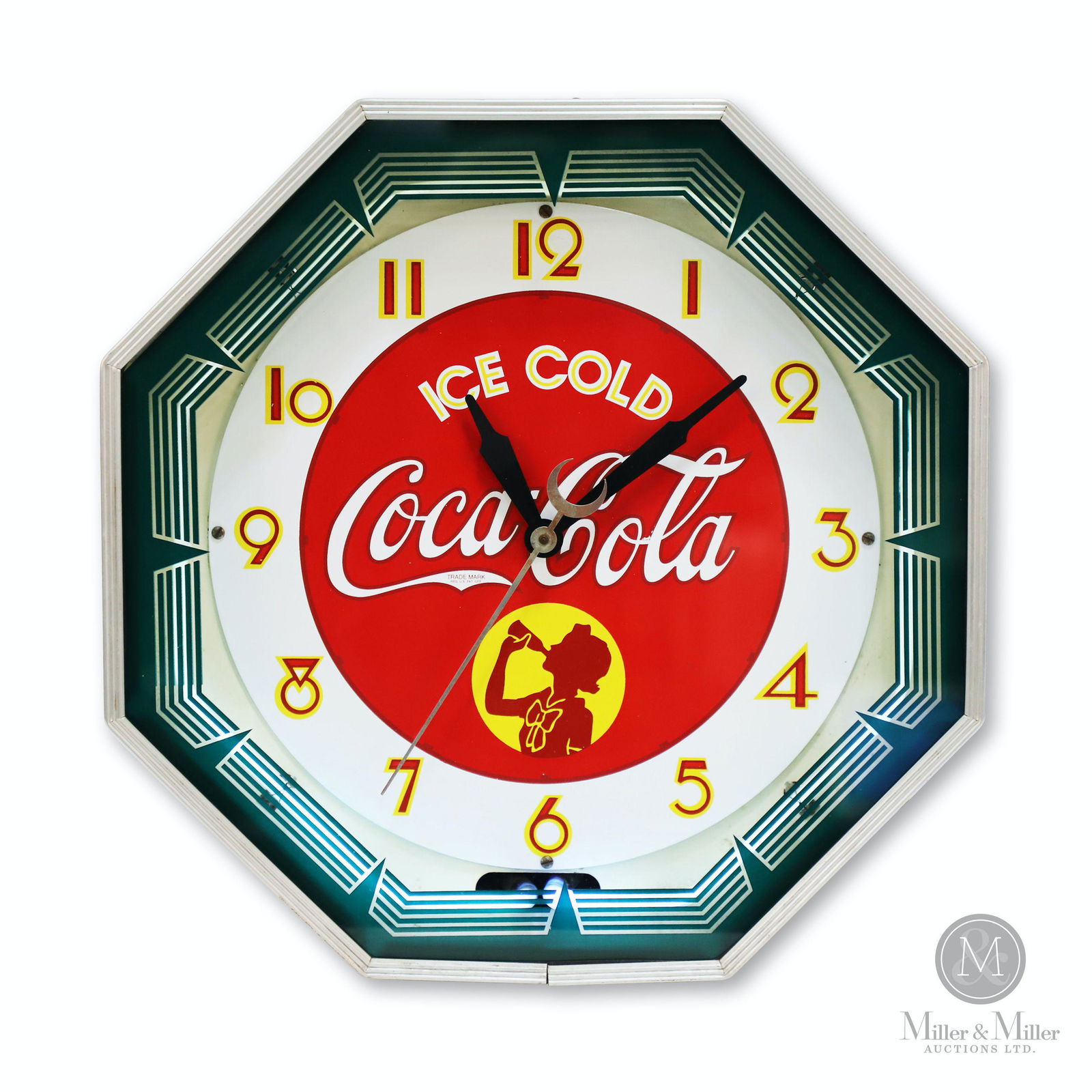 Coca-Cola 'Silhouette Girl' Neon Clock (1 of 9)