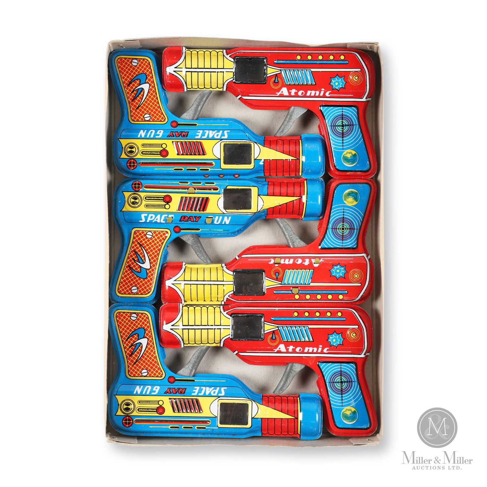 Boxed Japanese Tin Litho Atomic Space Ray Guns (1 of 10)