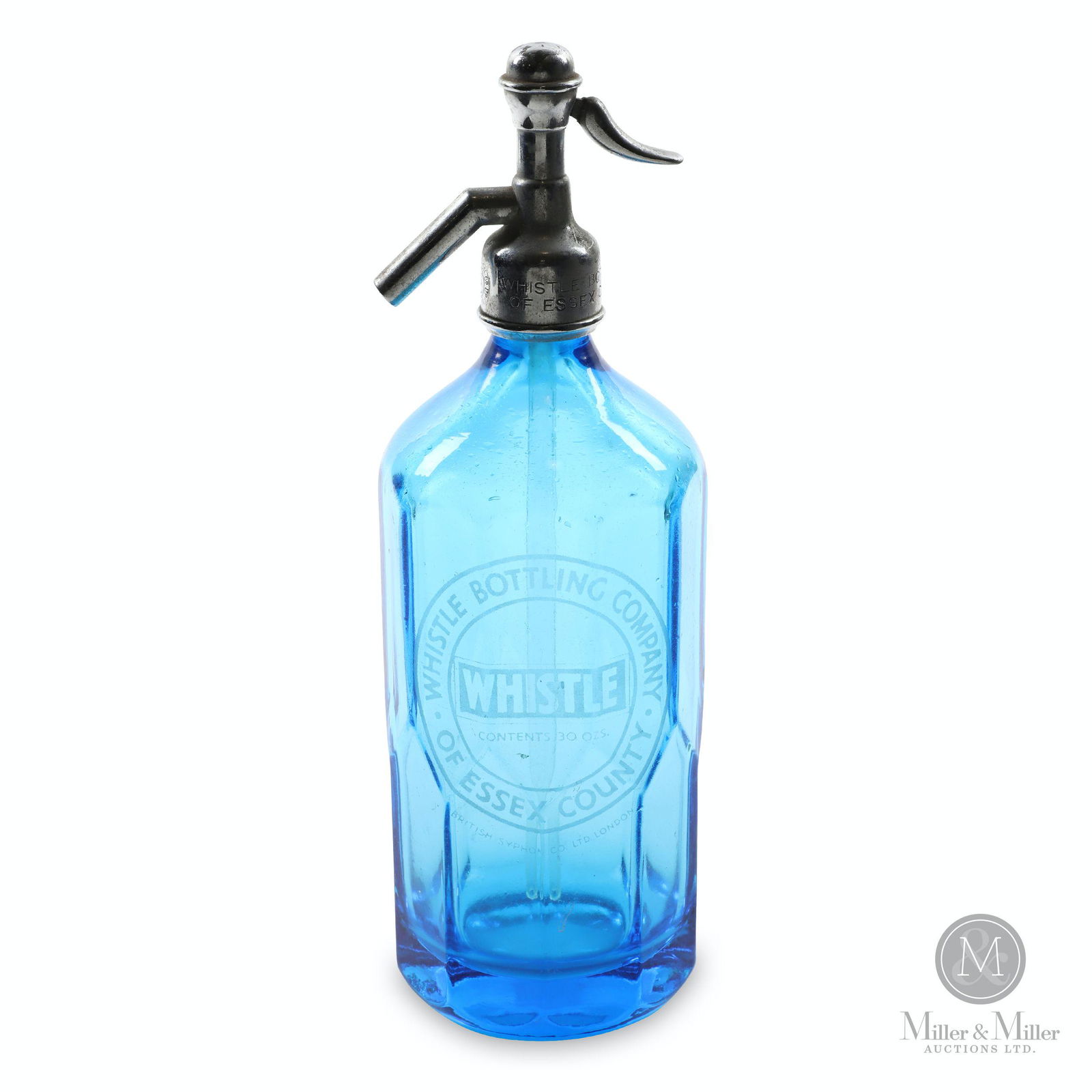 Whistle Bottling Co., Essex County Blue Seltzer Bottle (1 of 9)