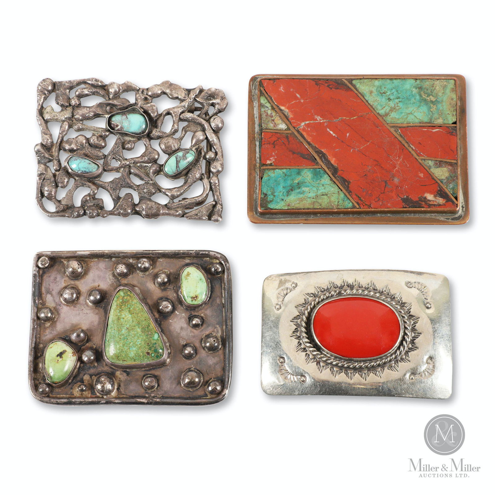 Navajo Turquoise Belt Buckles (1 of 6)