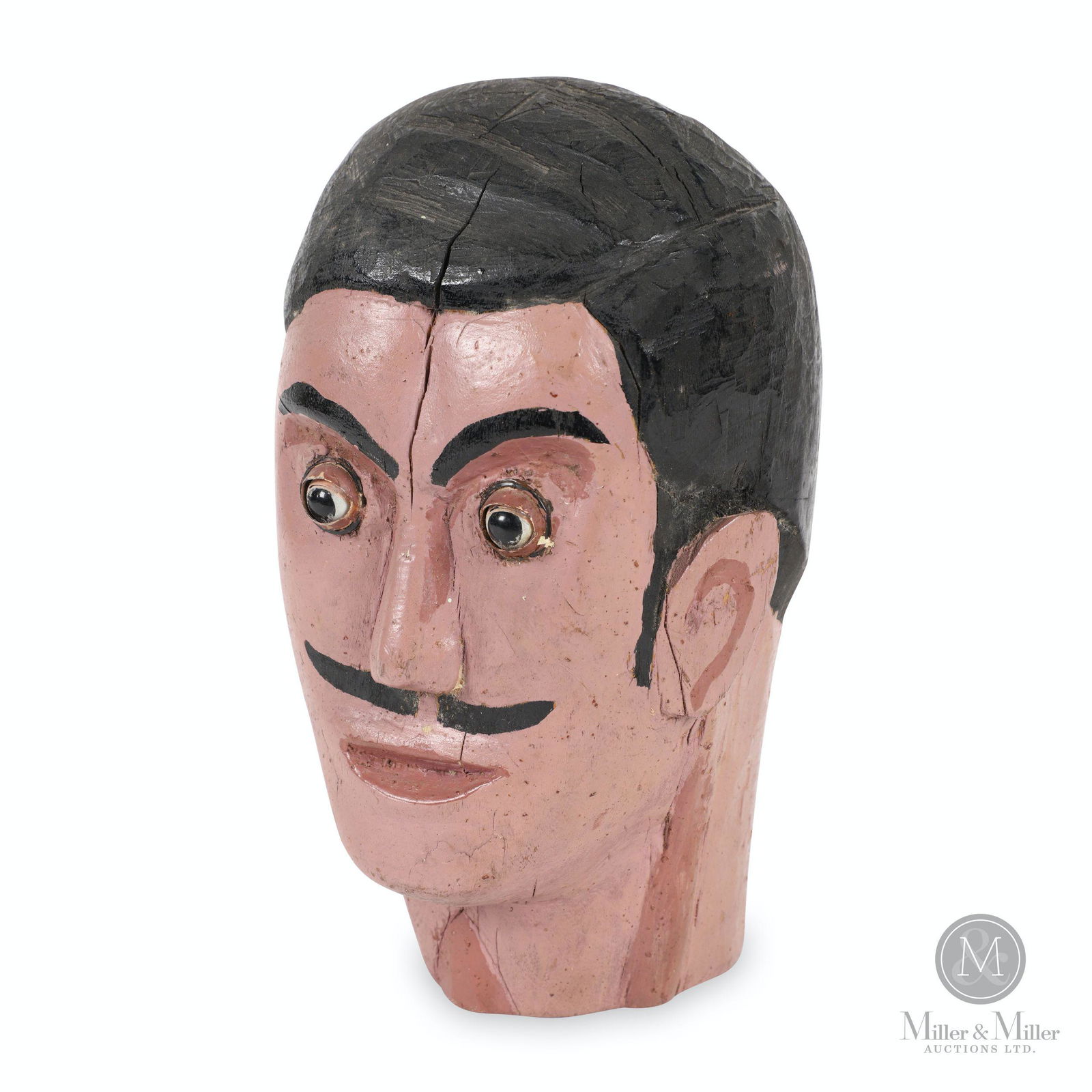 Carved Head with Glass Eyes (1 of 9)