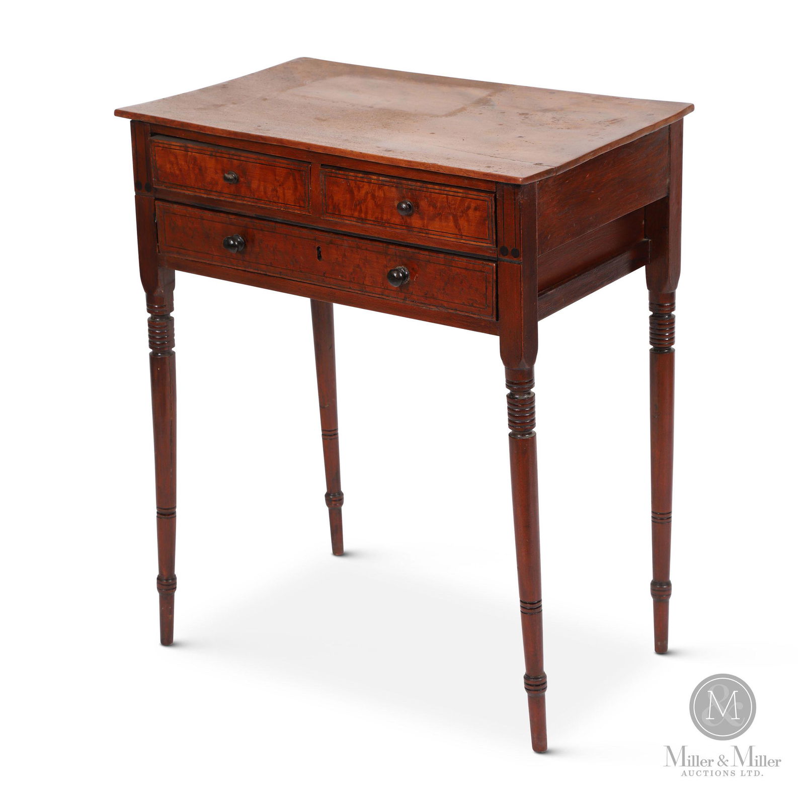 Maritimes Three-Drawer Figured Table (1 of 7)