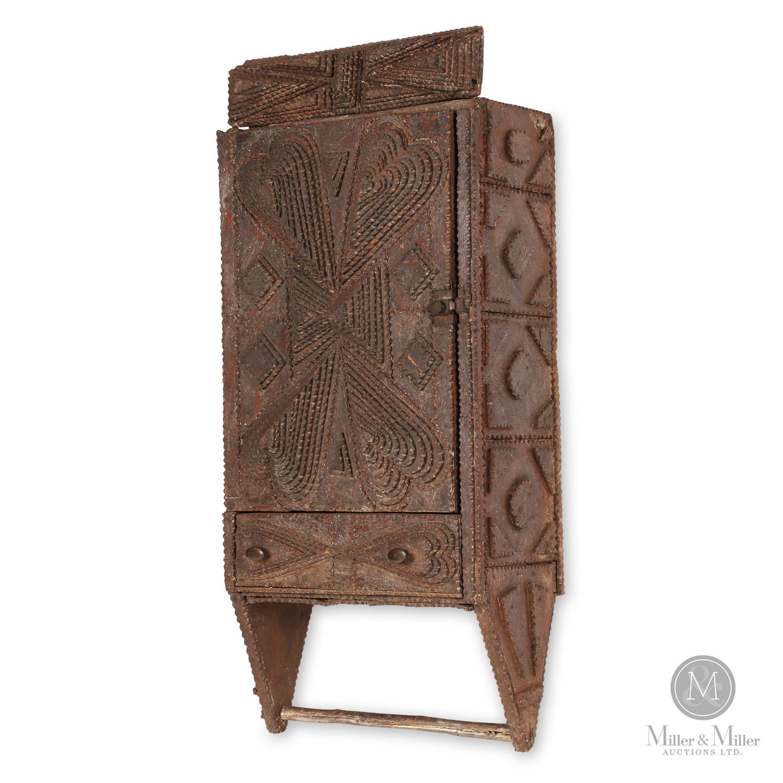 Tramp Art Medicine Chest with Hearts (1 of 11)