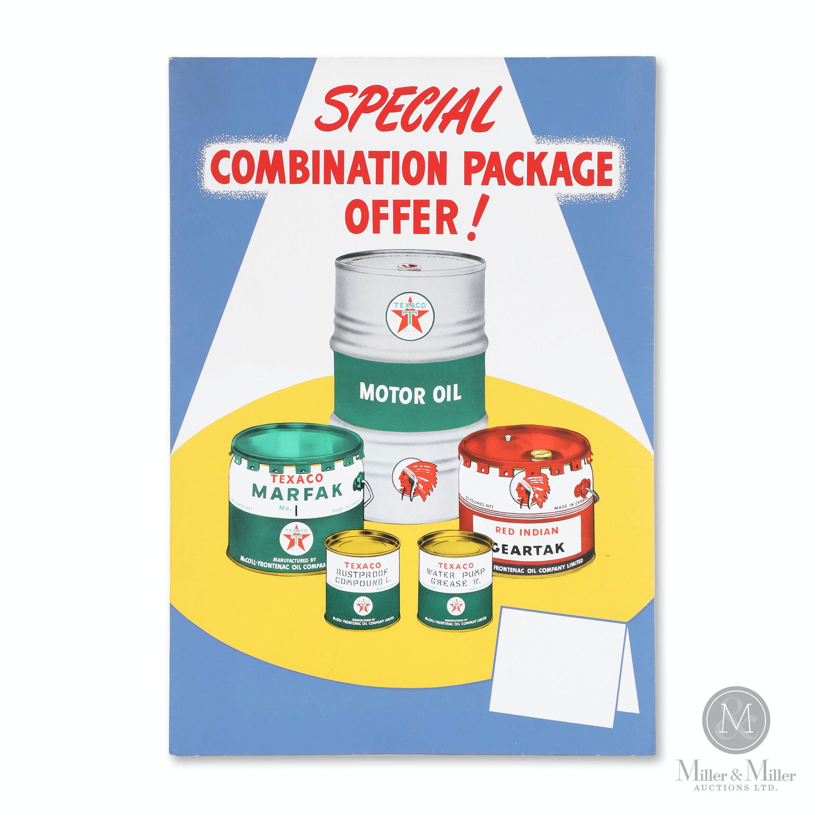 Texaco McColl-Frontenac Lithographed Cardboard Sign (1 of 6)