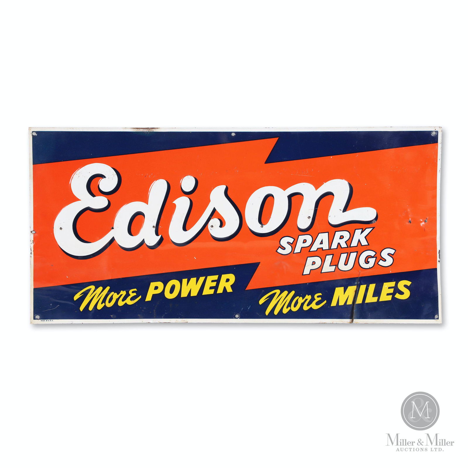 Edison Spark Plugs Tin Litho Sign (1 of 8)