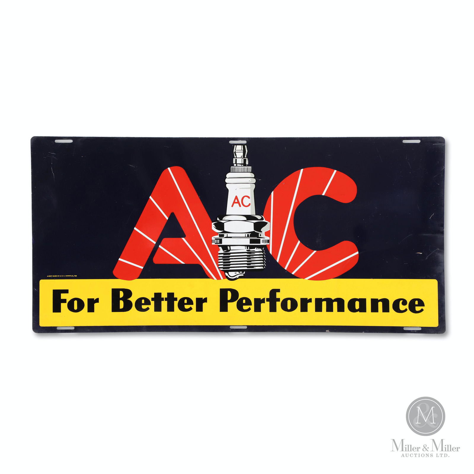 AC Spark Plugs Tin Litho Sign (1 of 8)
