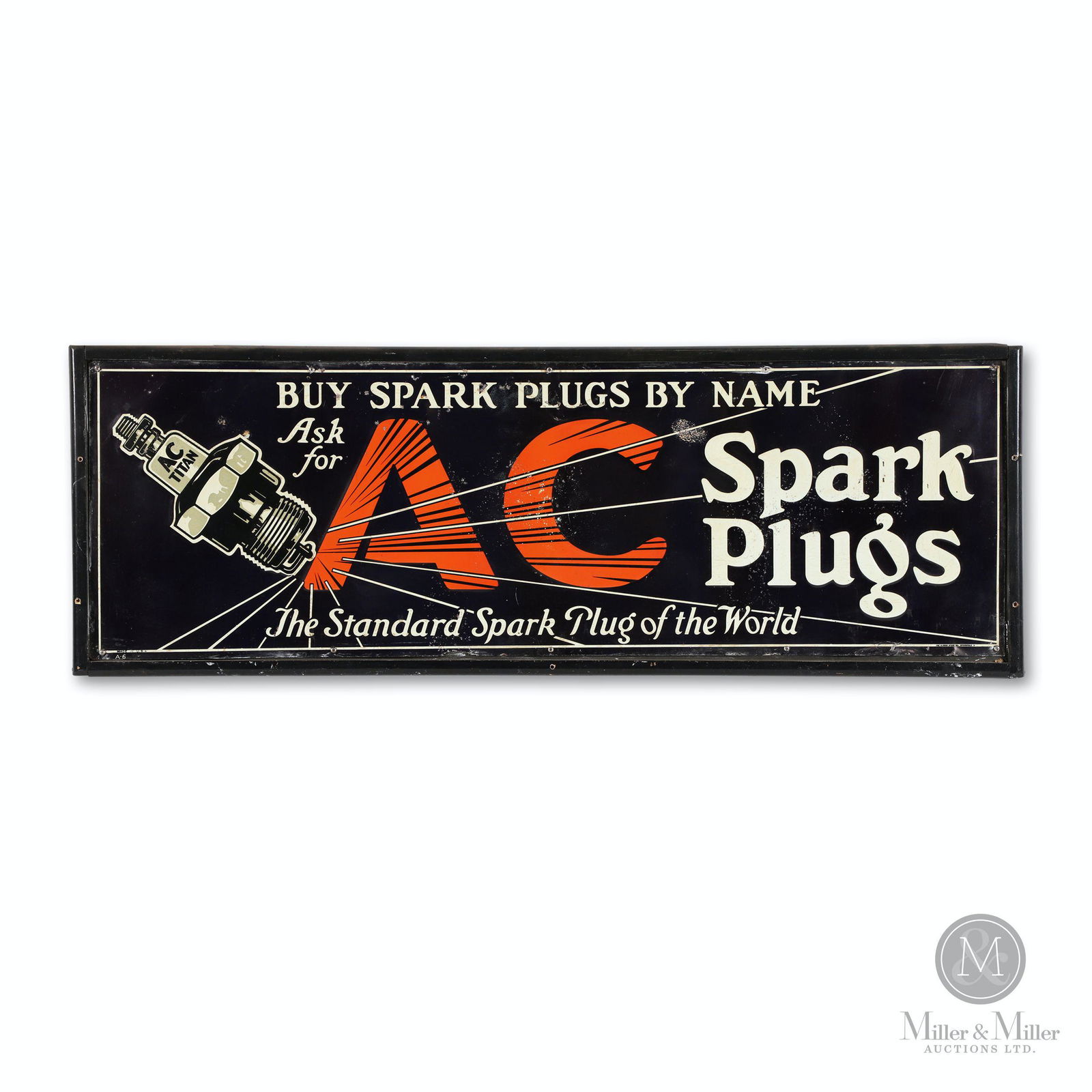 AC Spark Plugs Tin Litho Sign (1 of 7)