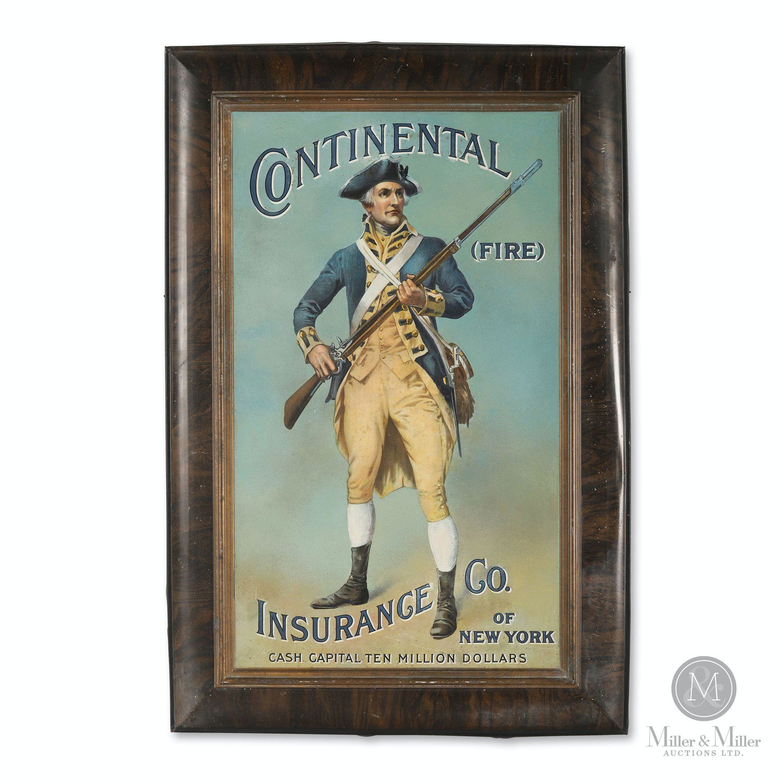 Continental Insurance "Minuteman" Tin Litho Sign (1 of 7)