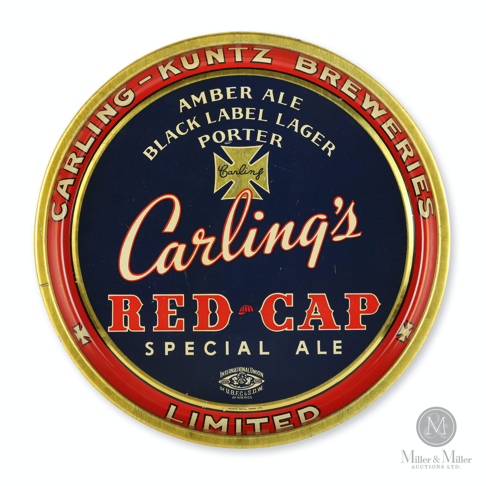 Carling-Kuntz Brewery Red Cap Ale Beer Tray (1 of 9)