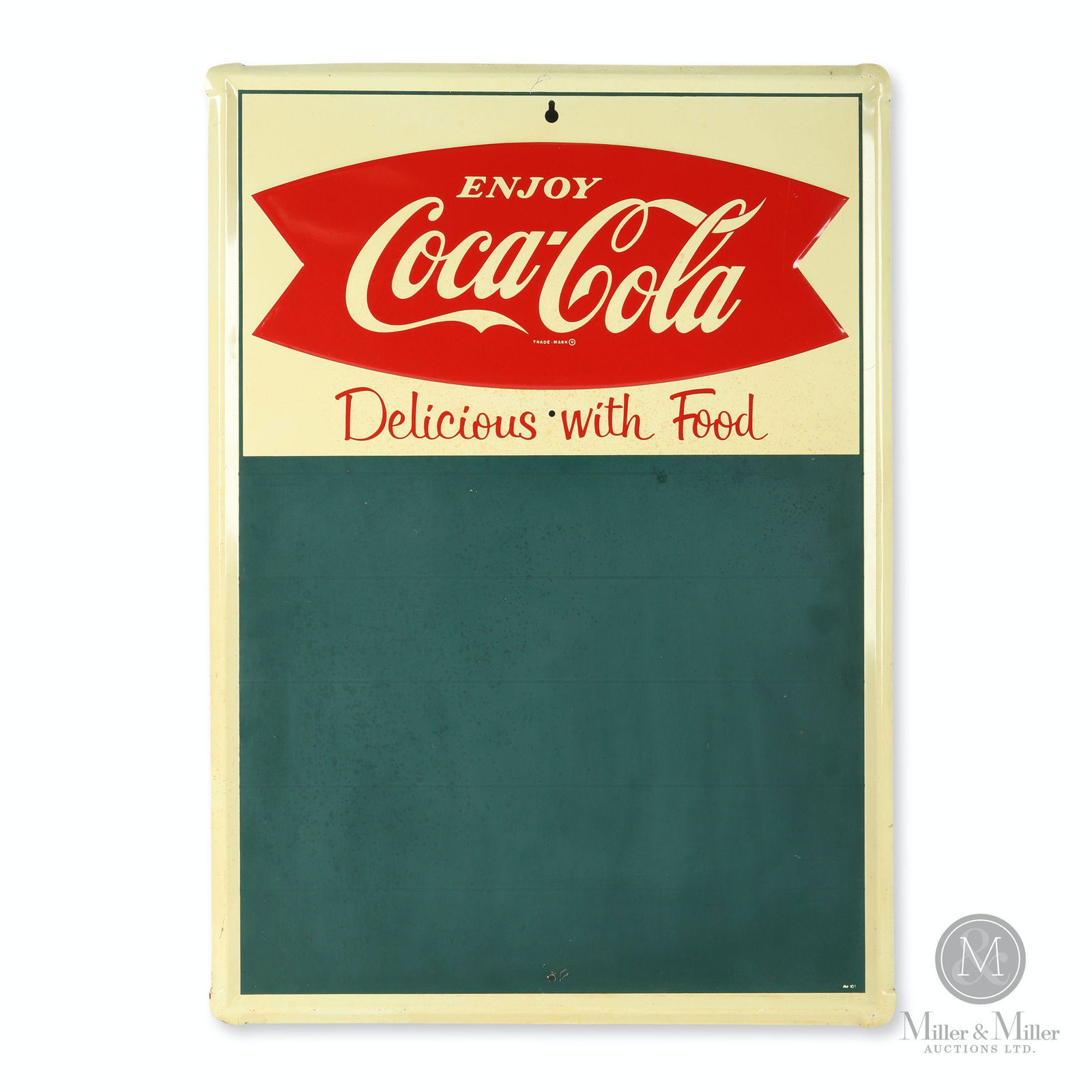 Coca-Cola "Fishtail" Tin Litho Chalkboard (1 of 7)