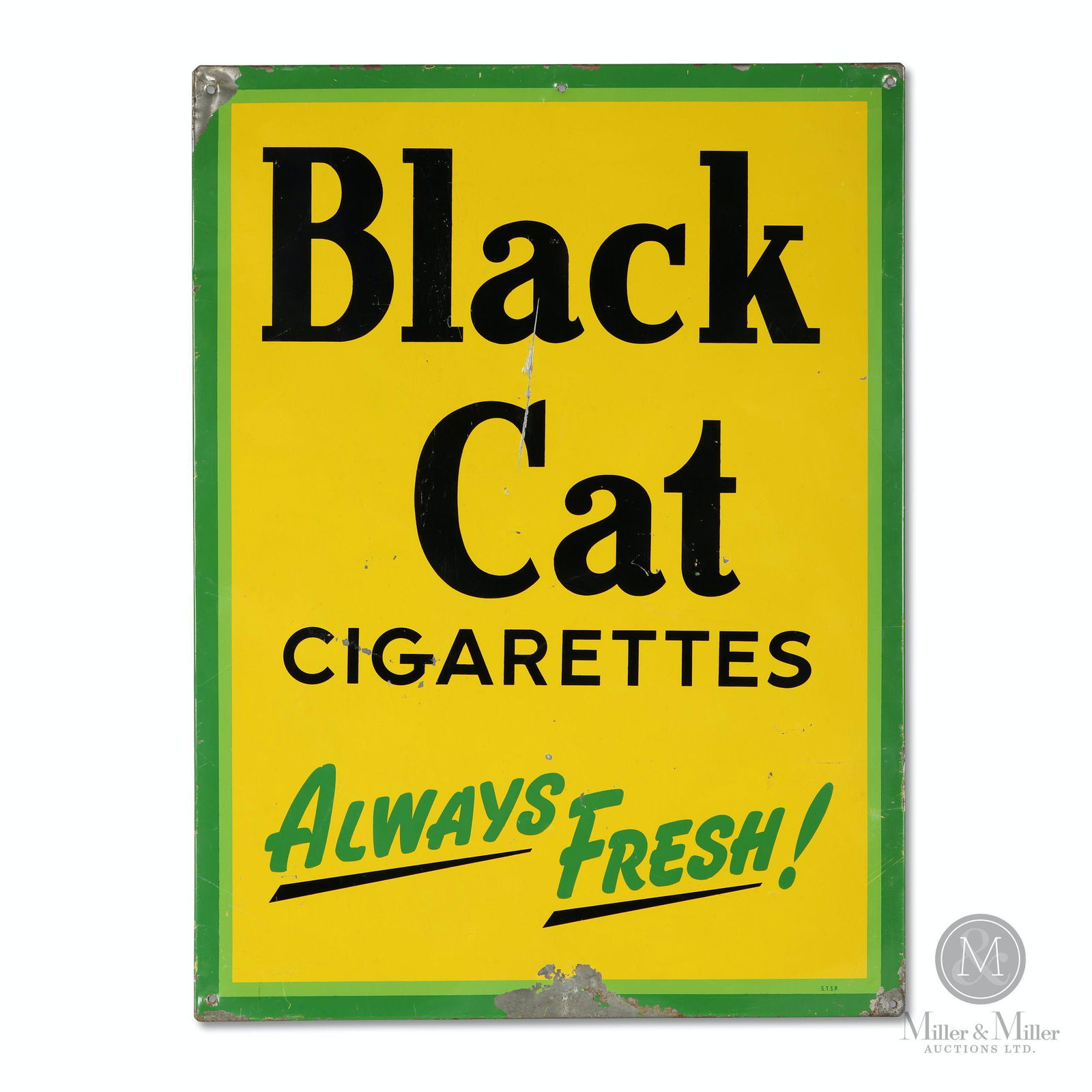 Black Cat Cigarettes Tin Litho Sign (1 of 8)