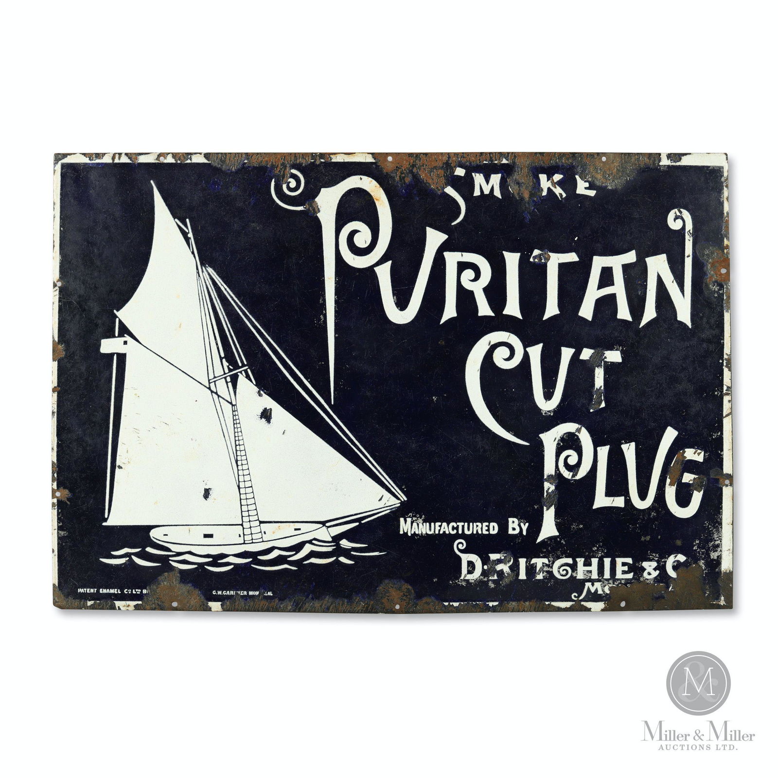 Puritan Cut Plug Tobacco Porcelain Sign (1 of 7)