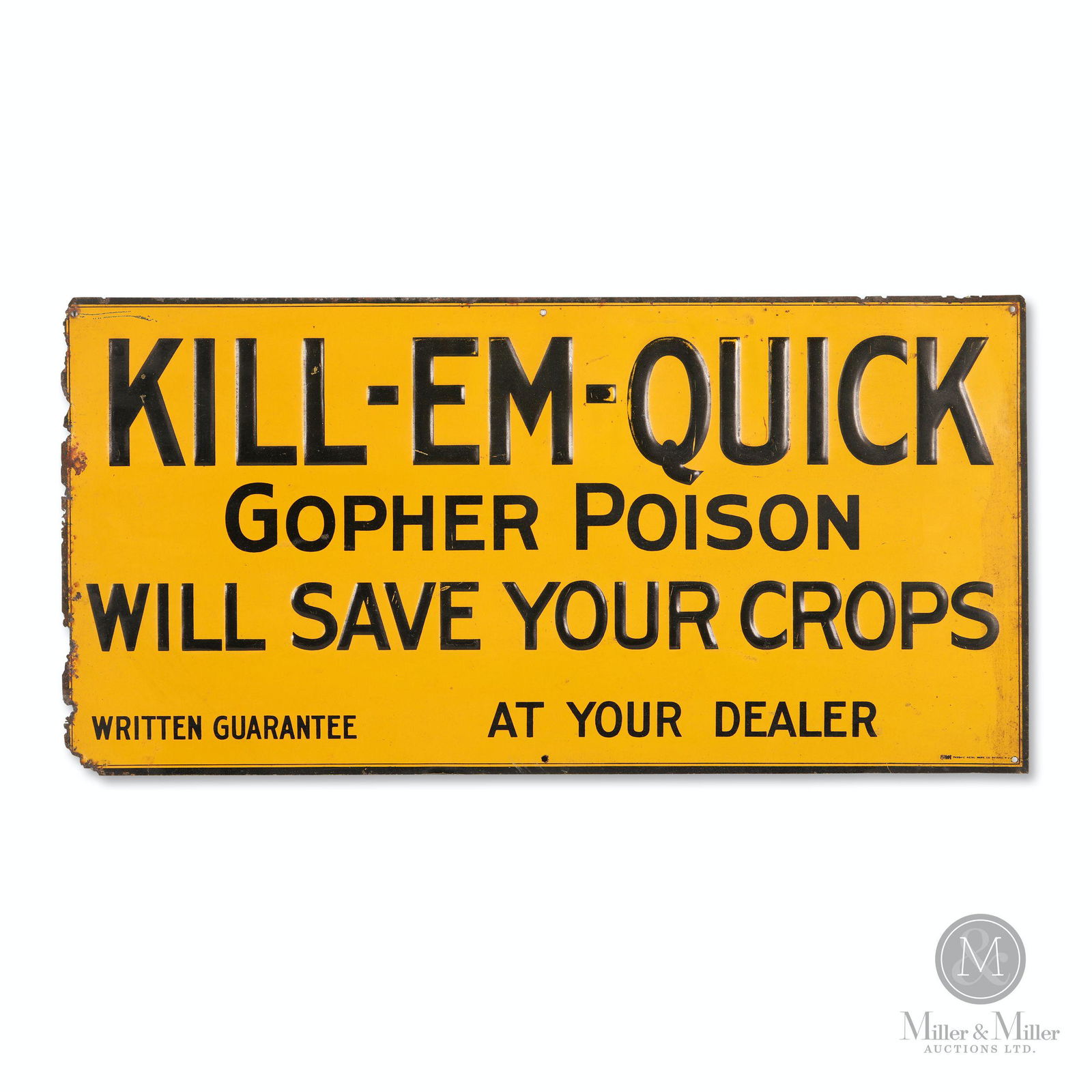 Kill-Em-Quick Gopher Poison Tin Litho Sign (1 of 5)