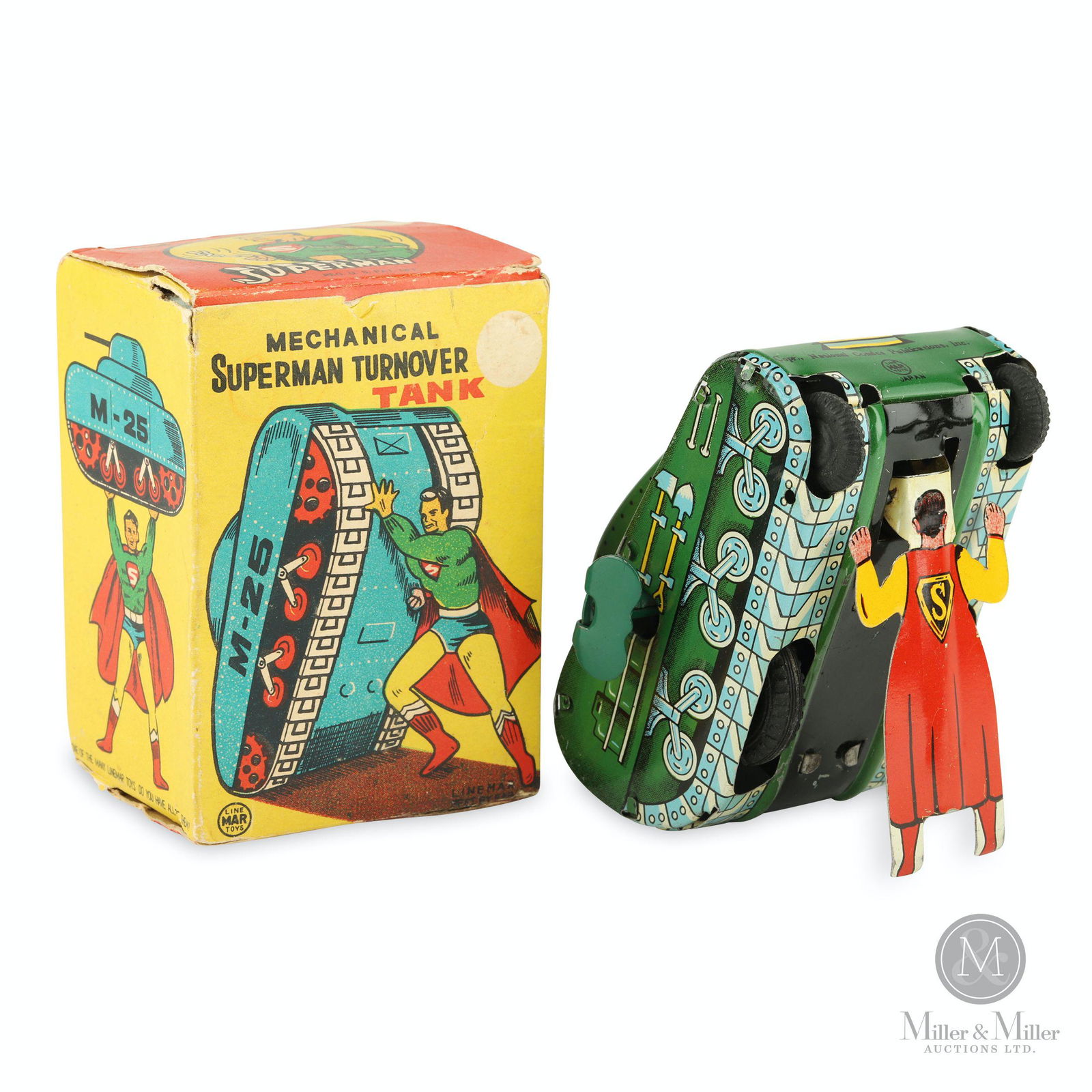 Linemar, Superman Turnover Tank Tin Litho Toy (1 of 12)