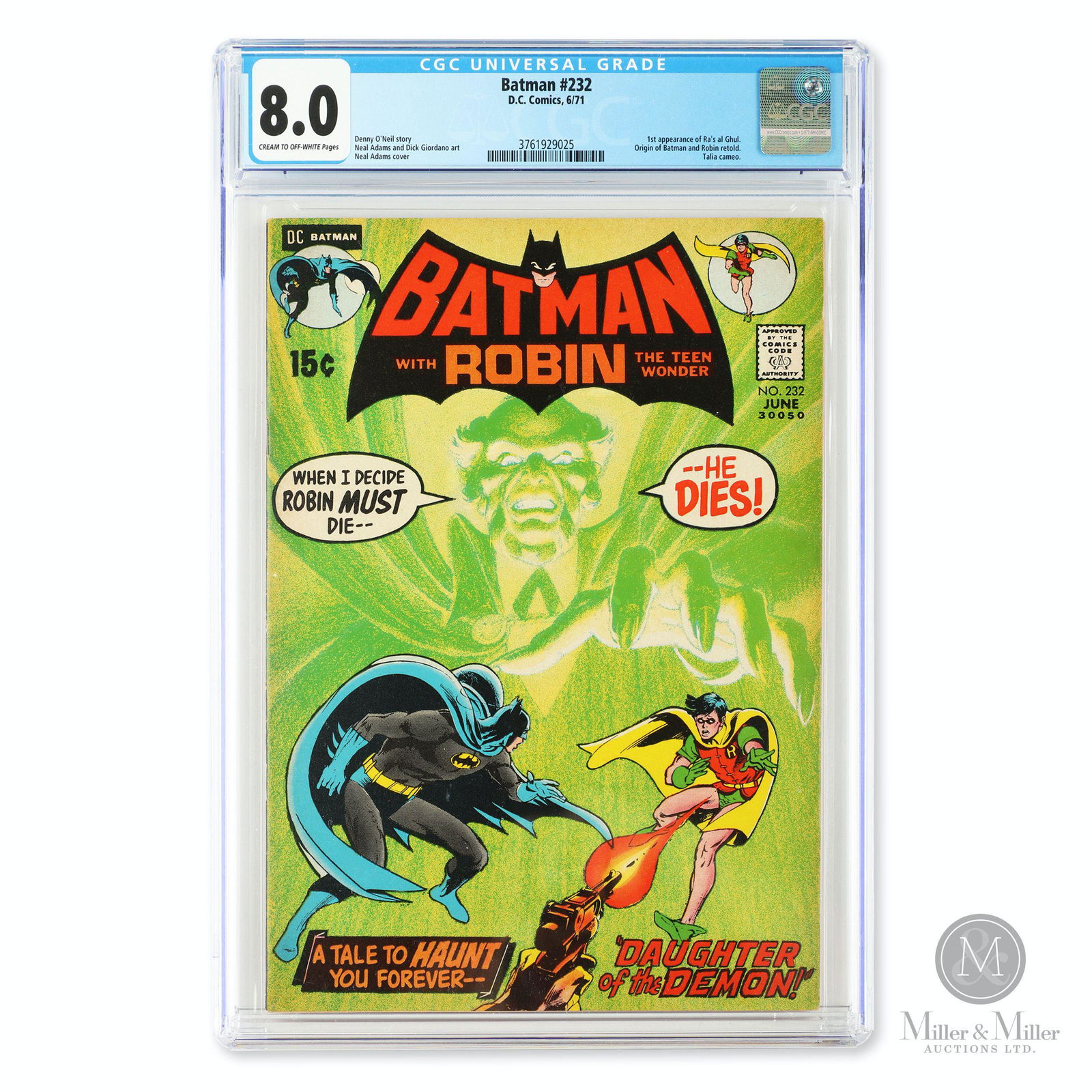 D.C. Comics, 1971 Batman & Robin #232 CGC 8.0 (1 of 3)