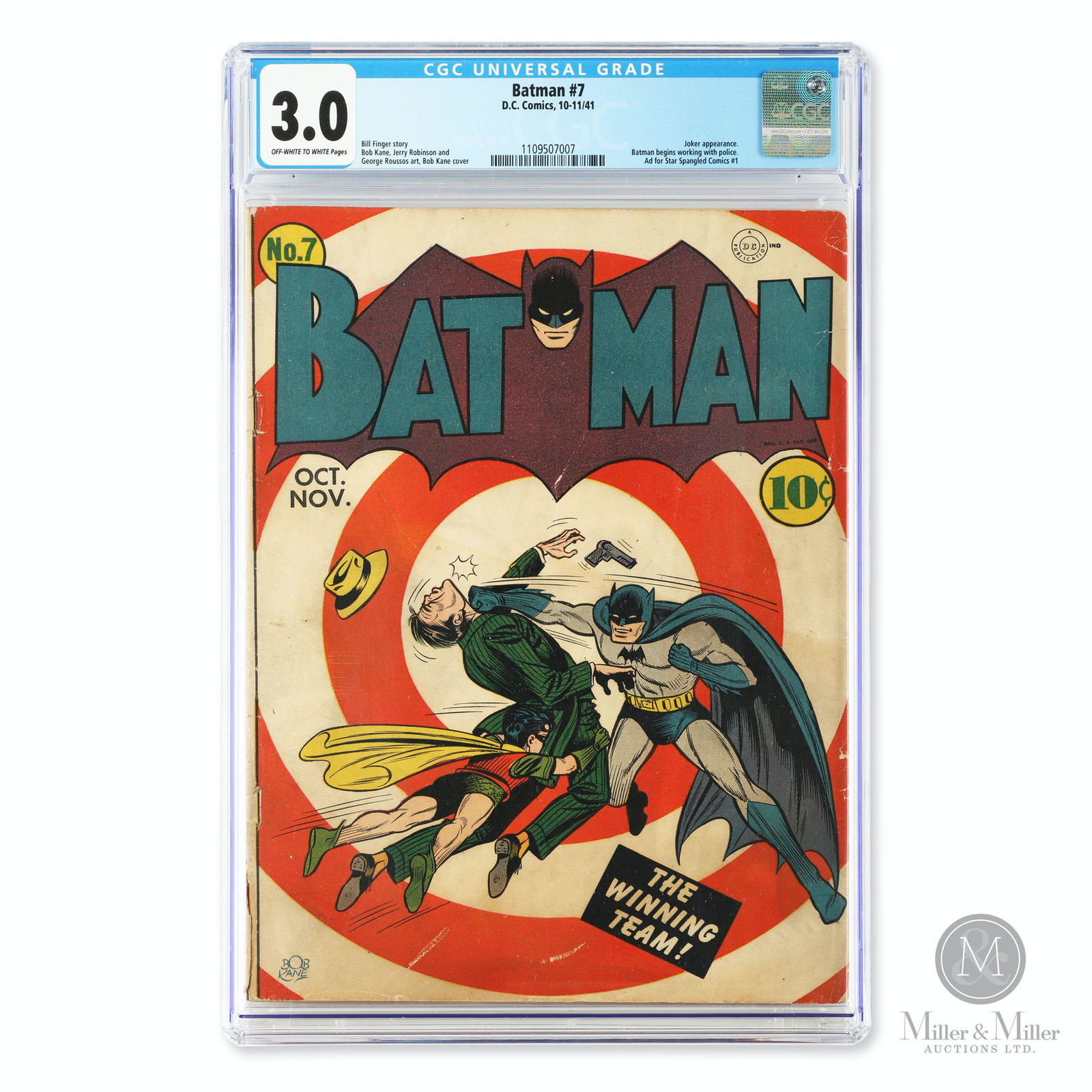 D.C. Comics, 1941 Batman #7 CGC 3.0 (1 of 3)