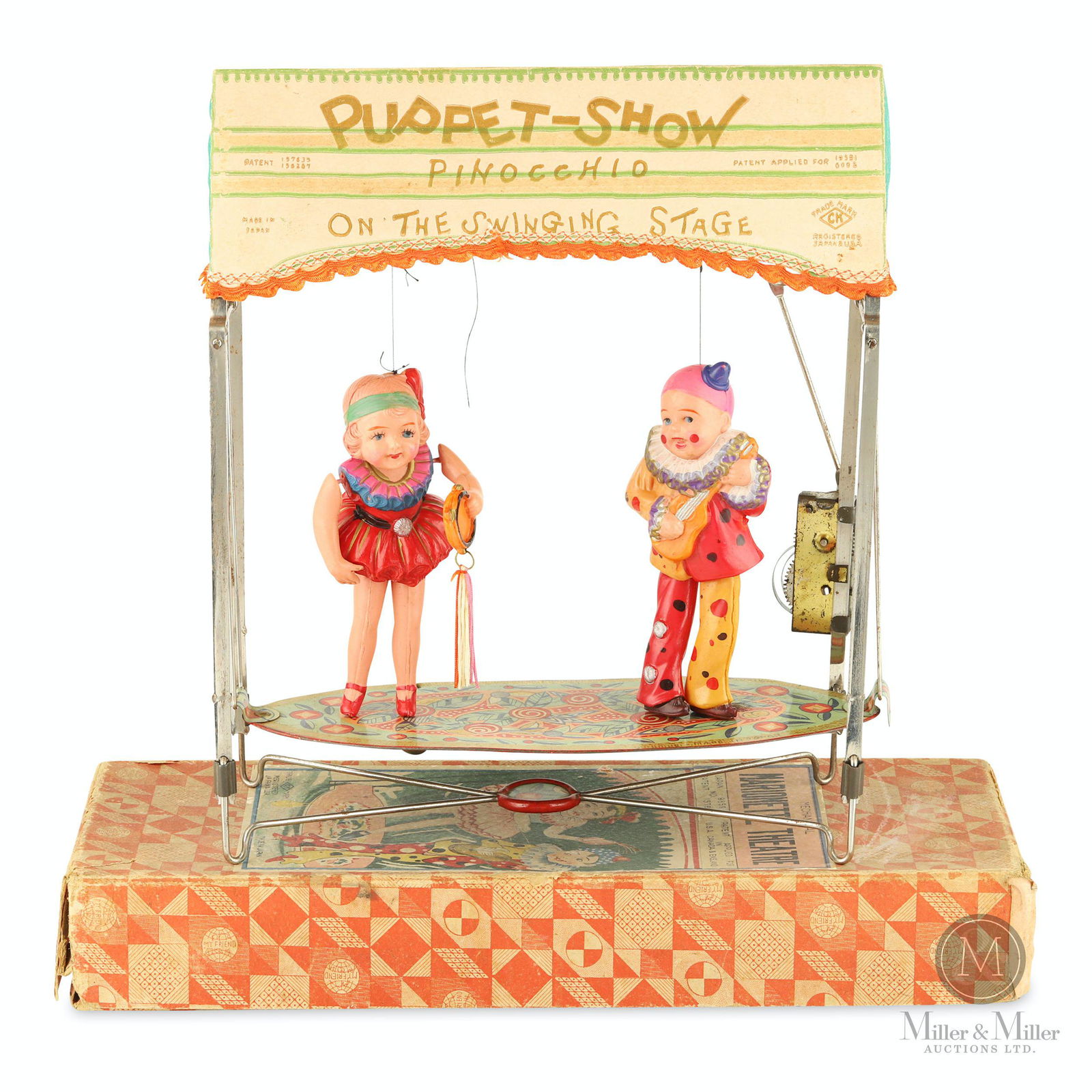 Japanese Marionette Theatre Wind-up Tin & Celluloid Toy (1 of 11)