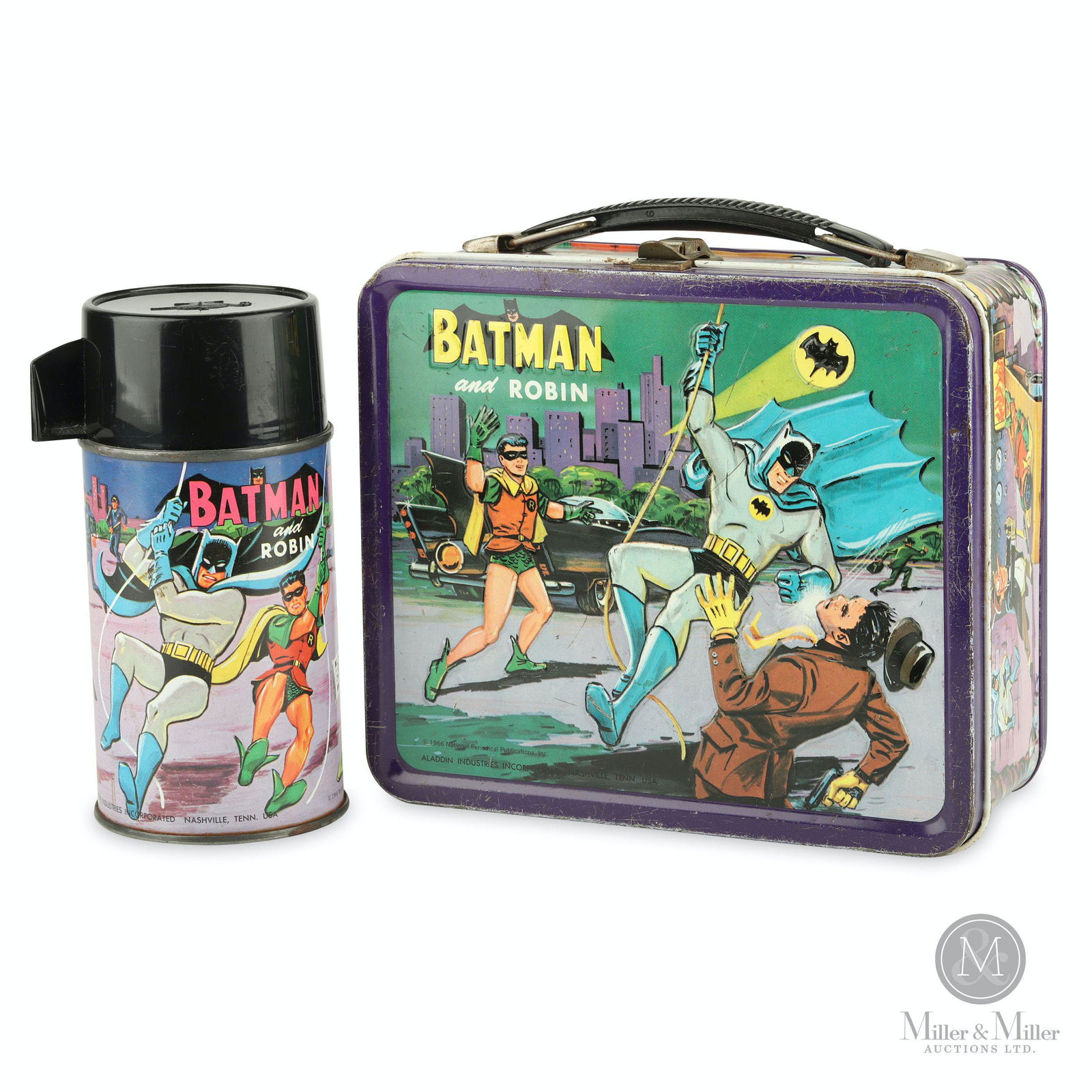 Batman & Robin Tin Litho Lunch Box & Thermos (1 of 16)
