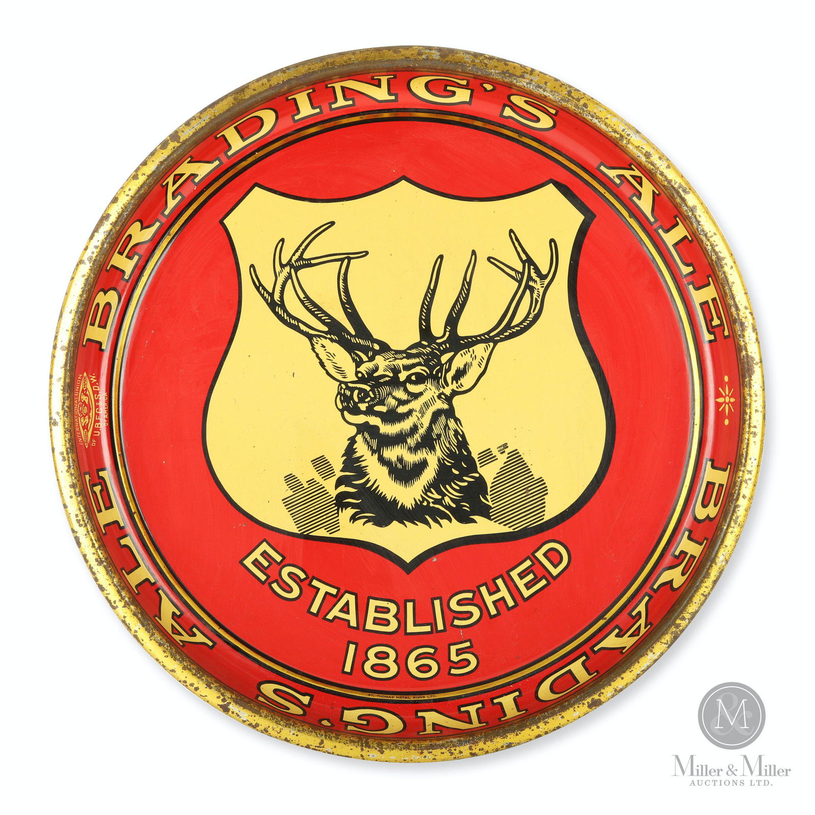 Brading's Stag's Head Tin Litho Beer Tray (1 of 8)