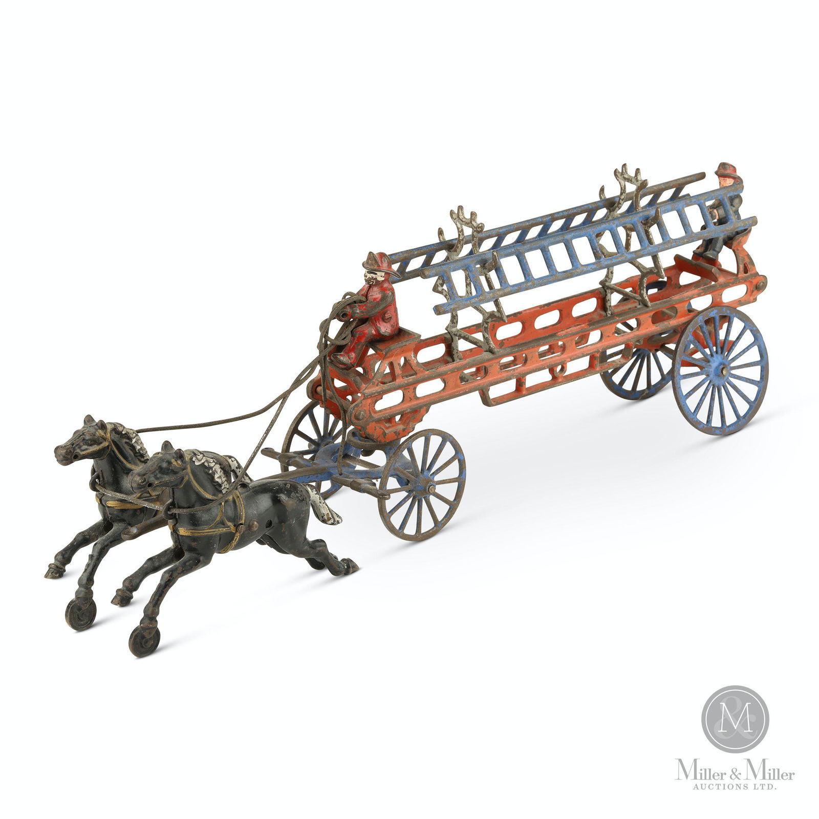 Kenton, Cast Iron Fire Hook & Ladder Wagon (1 of 7)