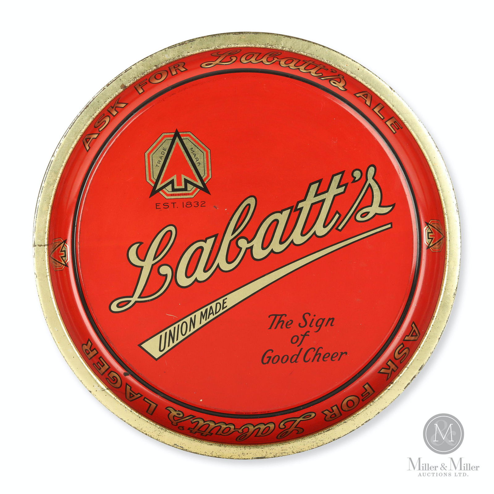 Labatt's Ale Red Tin Litho Beer Tray (1 of 9)
