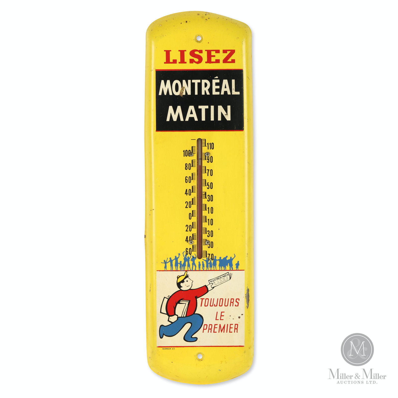Montreal Matin Newspaper Tin Litho Thermometer (1 of 10)