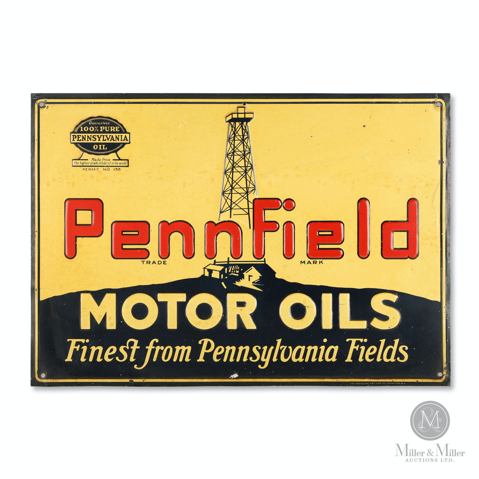 Pennfield Motor Oils Tin Litho Sign (1 of 6)