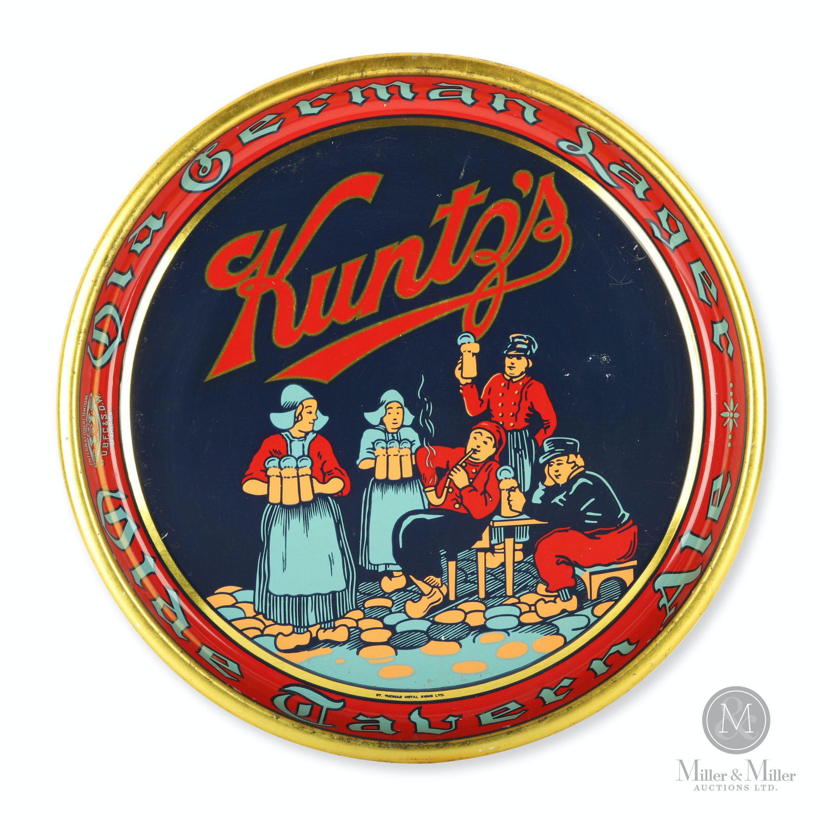 Kuntz, Waterloo "Dutch Scene" Tin Litho Beer Tray (1 of 8)