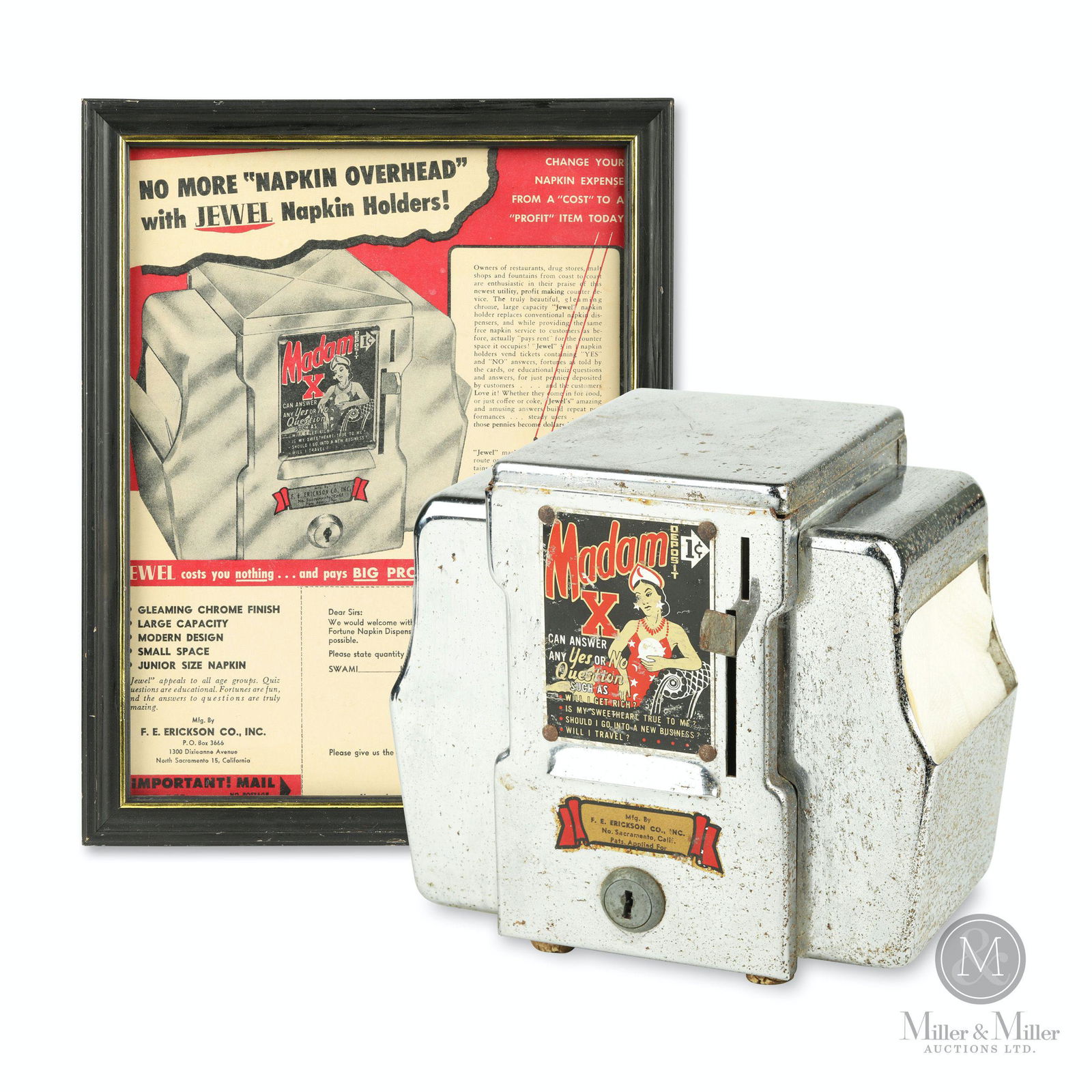 Madam "X" 1 Cent Fortune Teller Napkin Dispenser (1 of 13)