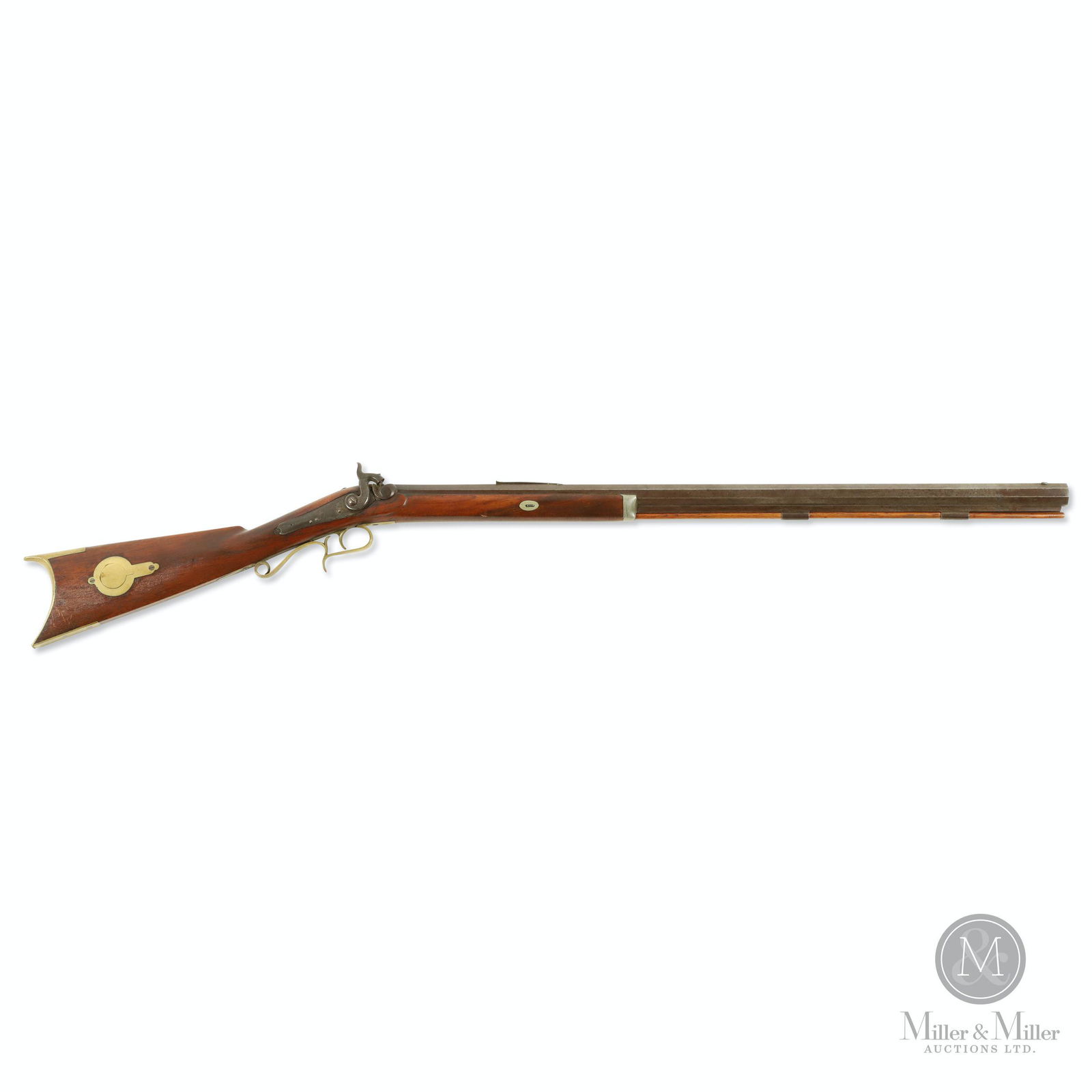 James Reeve, Chatham, Ontario Rifle: Canadian. Circa 1865-1880. Only example known to Don. Lock marked, "JOSH./GOLCHER". Barrel marked, "J. REEVE CHATHAM". Stock marked, "J M JONES" behind the trigger guard. 31 1/4”, .38 calibre ba