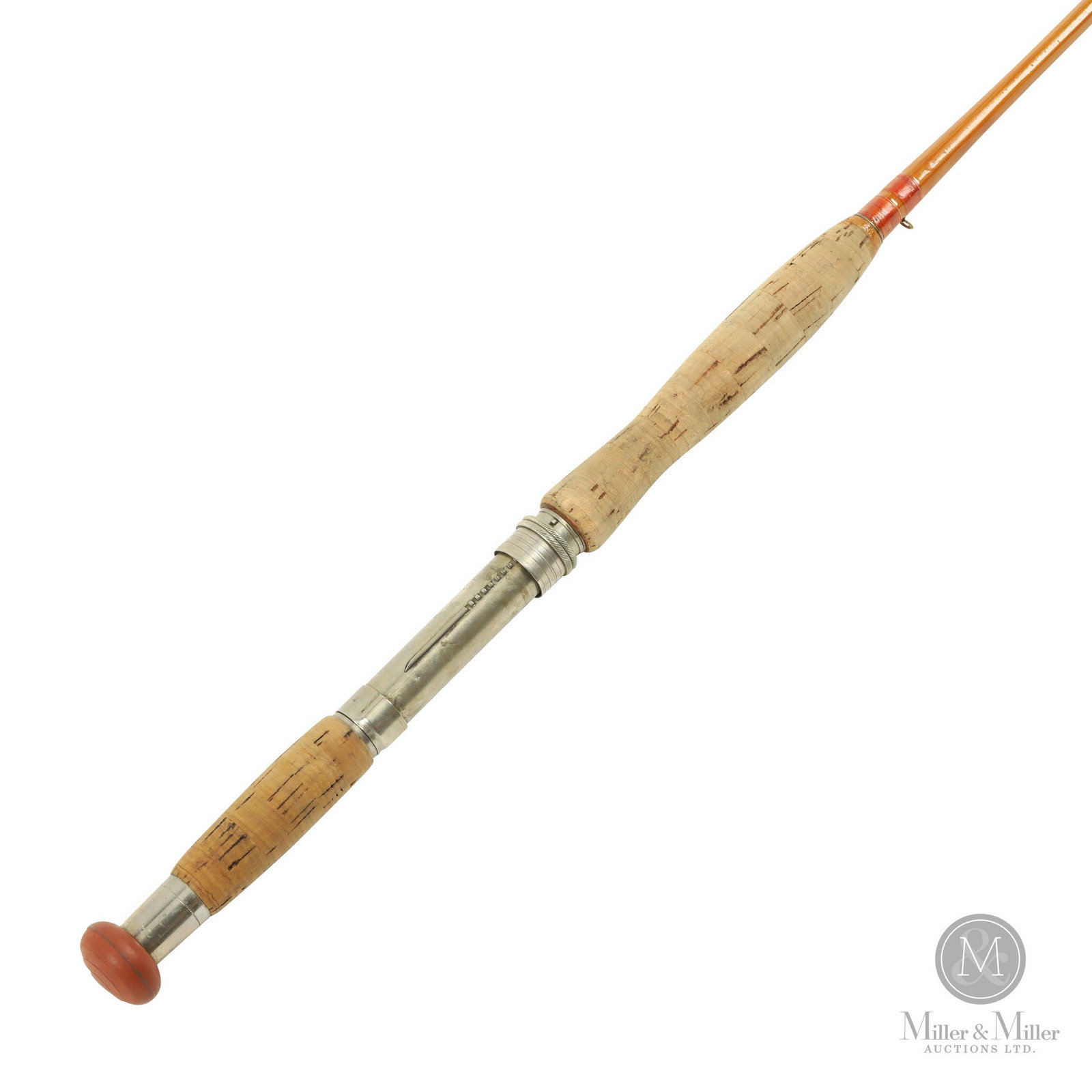 H.L. Leonard, Special Tournament Bamboo Fishing Rod: Bamboo. Retained in Leonard sleeve and aluminum travel tube. Marked, "Special Tournament / The Leonard Rod / H. L. Leonard Rod Co., Makers / Reg U.S. Pat. Off". Three-piece rod, 41 1/4", 36 1/2" and 3
