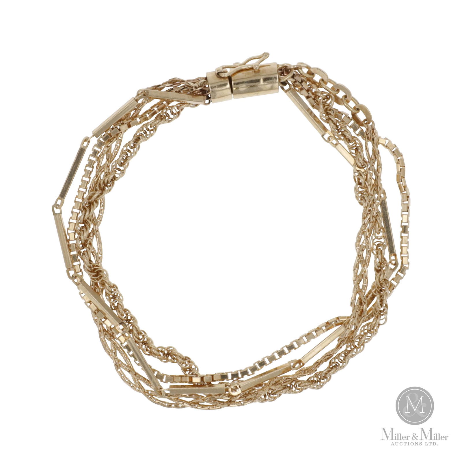 14K Yellow Gold Mixed Link Chain Bracelet (1 of 1)