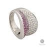 18K White Gold Diamond and Pink Sapphire Ring