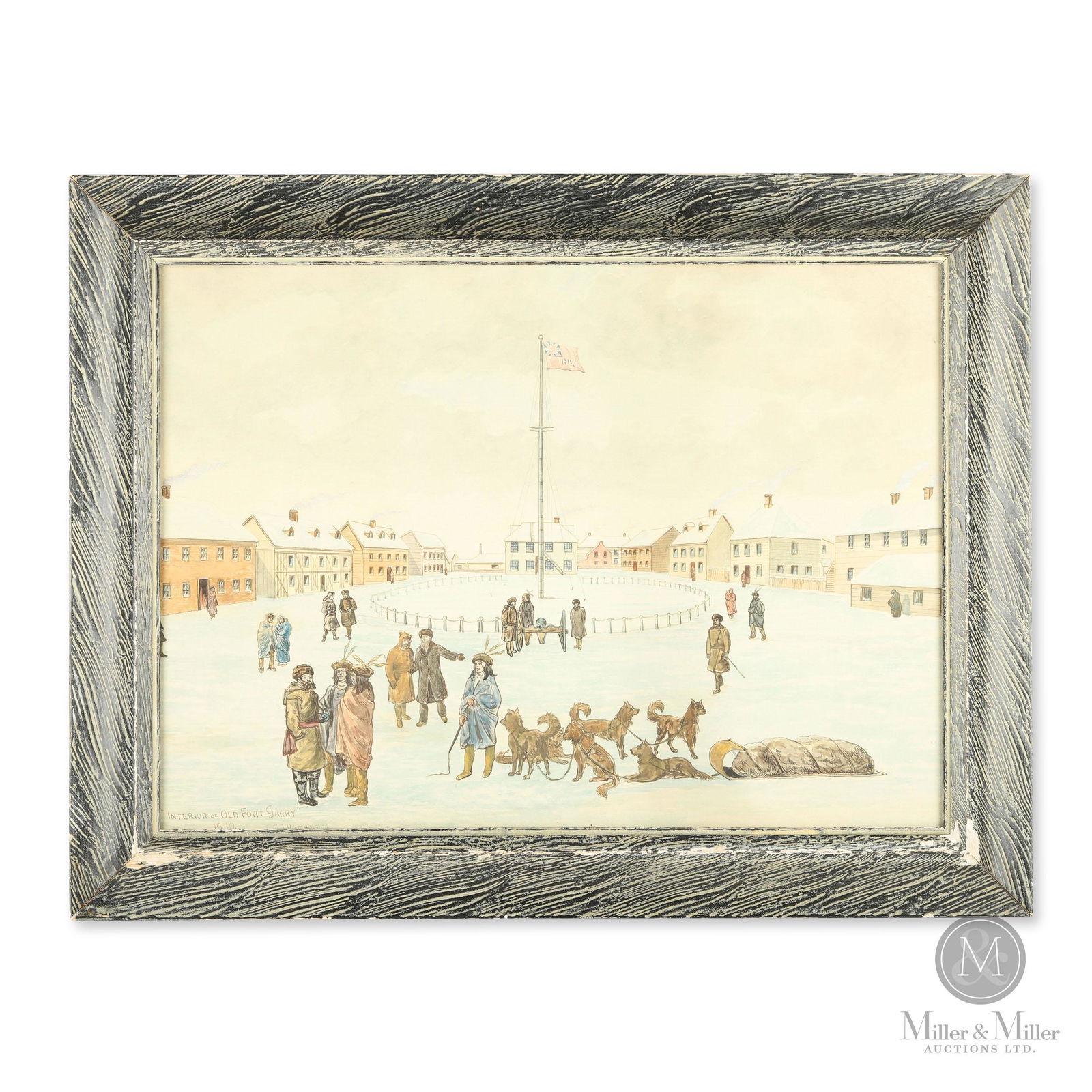 Fort Garry Interior Watercolour by E.J. Hutchins (1 of 4)