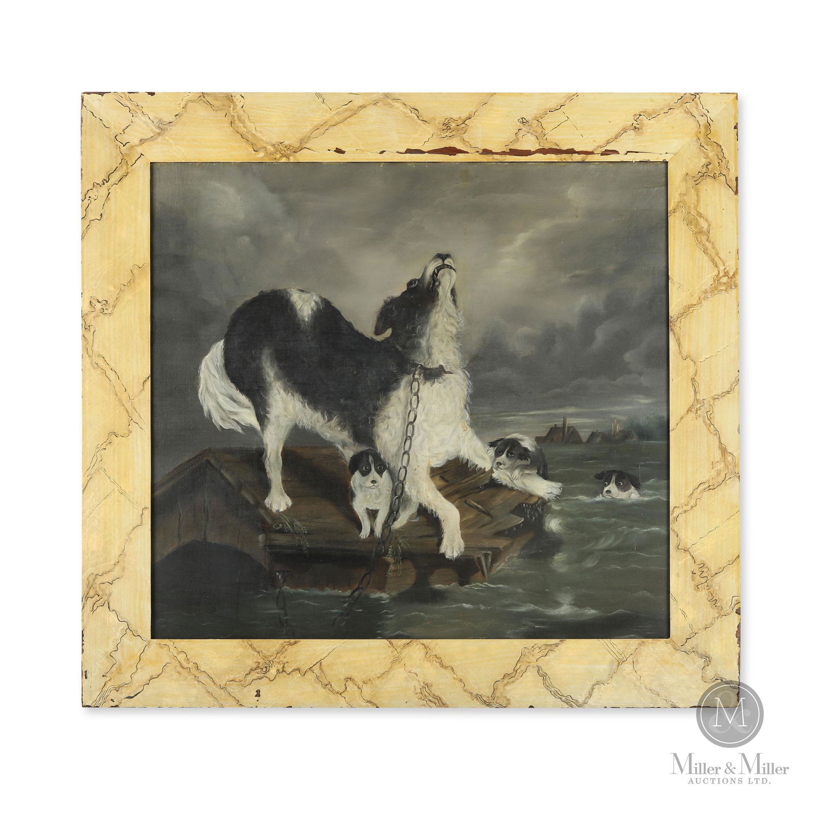 Oil on Canvas of Dogs in a Flood (1 of 6)