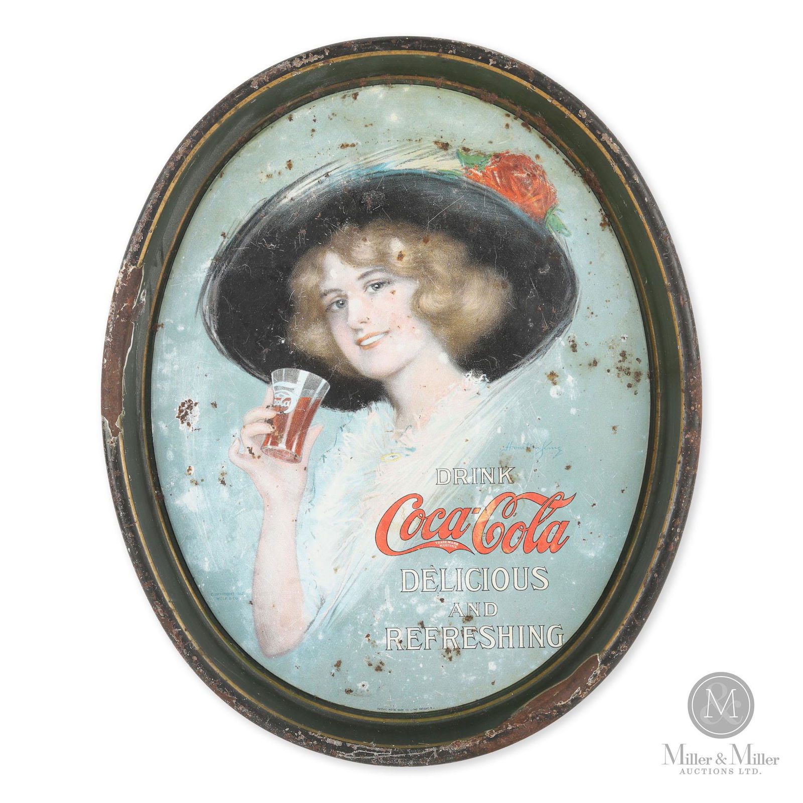 1913 Coca-Cola "Hamilton King Girl" Tray (1 of 10)