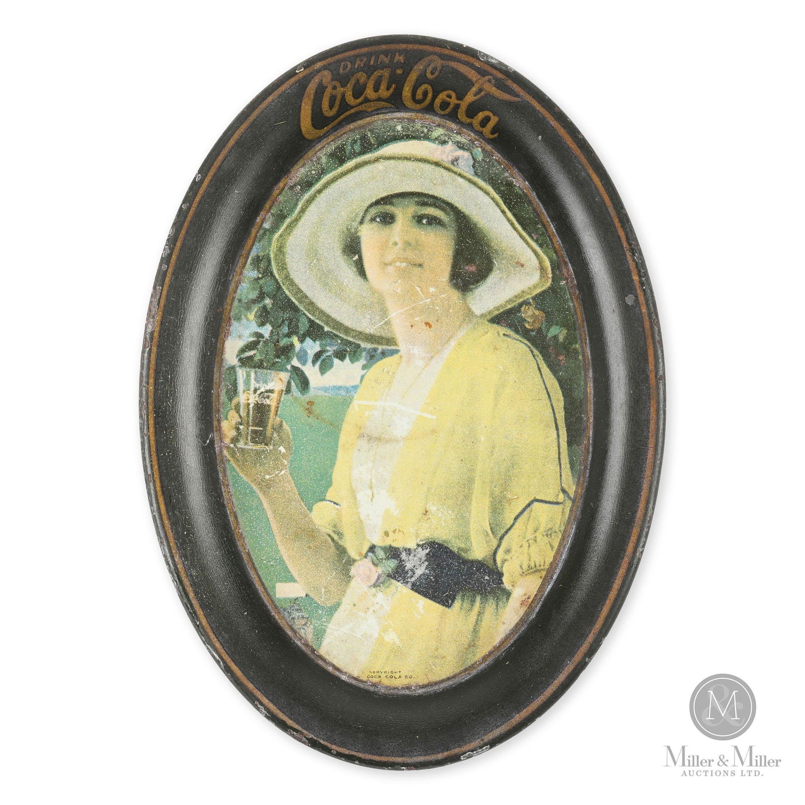 1920 Coca-Cola "Girl in Yellow Hat" Change Tray (1 of 6)