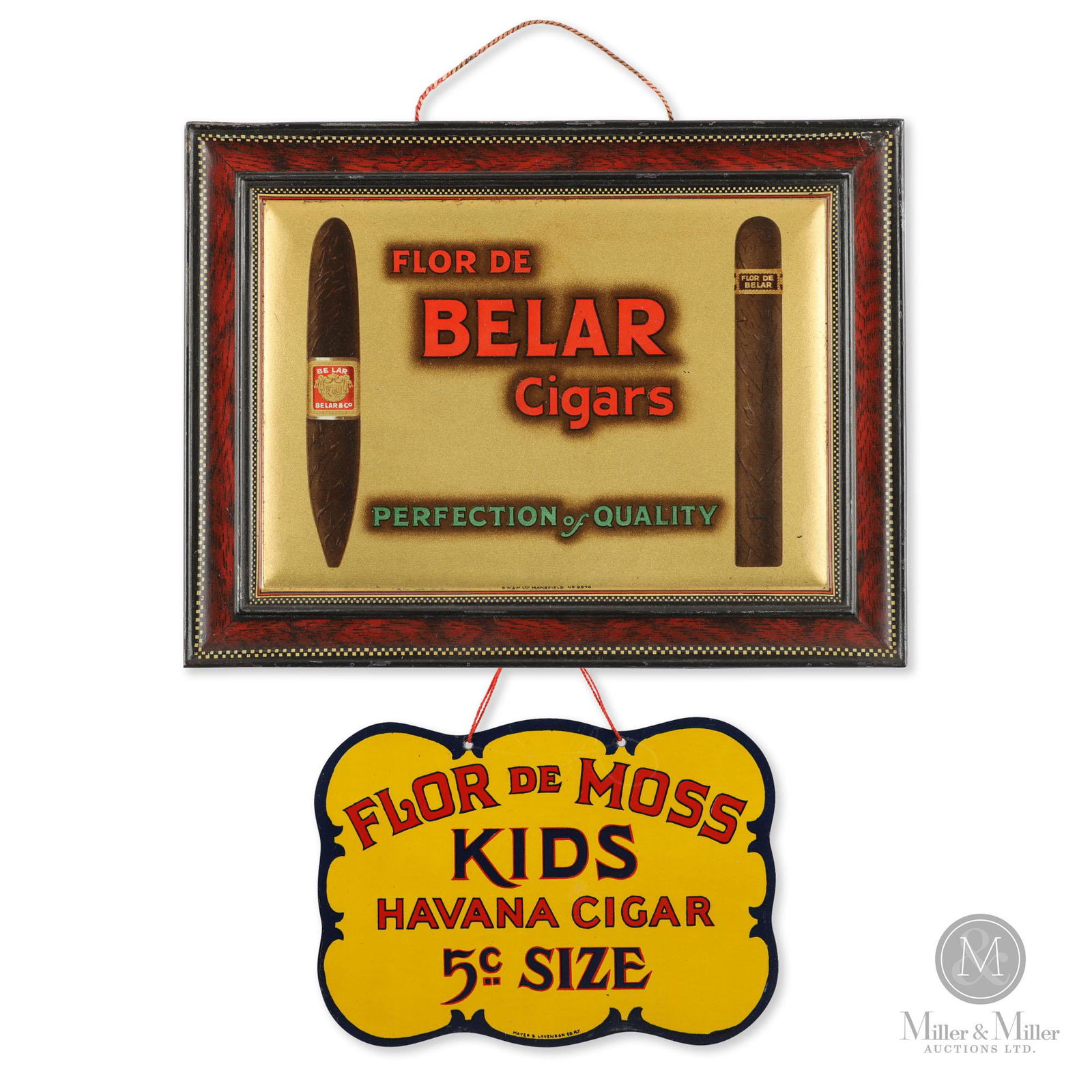 Flor De Belar and Flor De Moss Tin Cigar Signs (1 of 9)