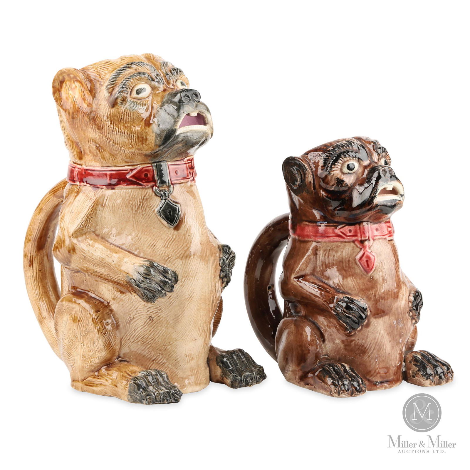 Majolica Figural Dog Jugs (1 of 7)