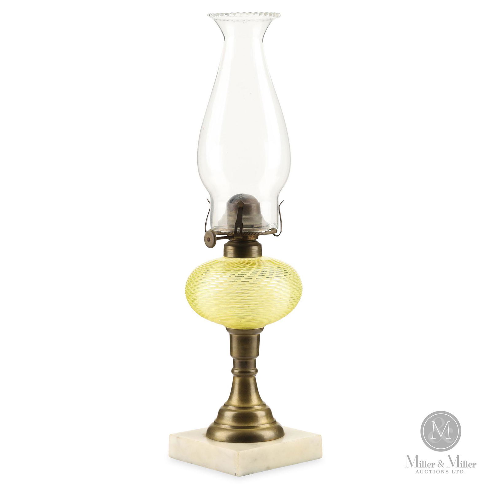 Canary Yellow Threaded Reed Oval Oil Lamp (1 of 11)
