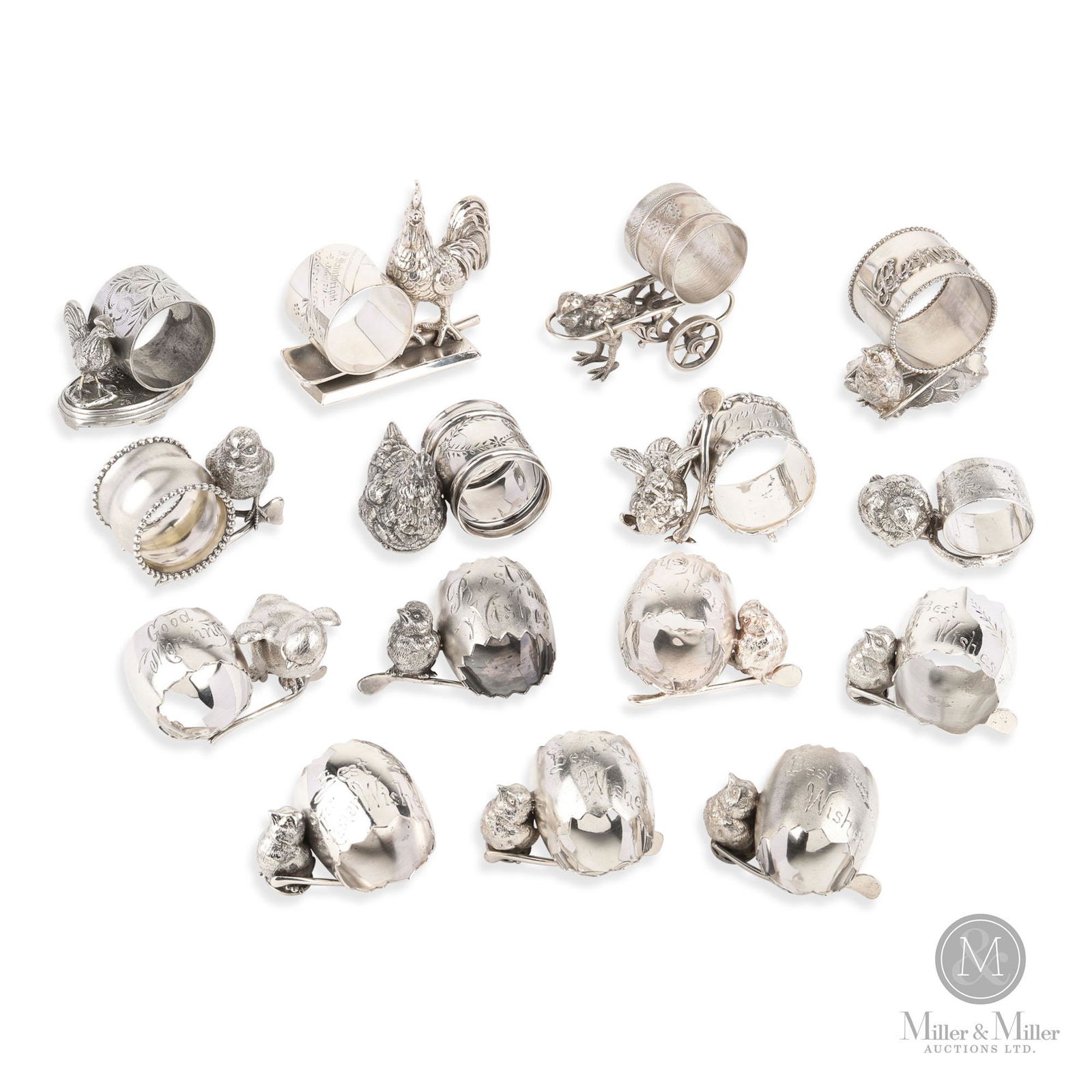 Silverplate Bird Figural Napkin Rings (1 of 16)