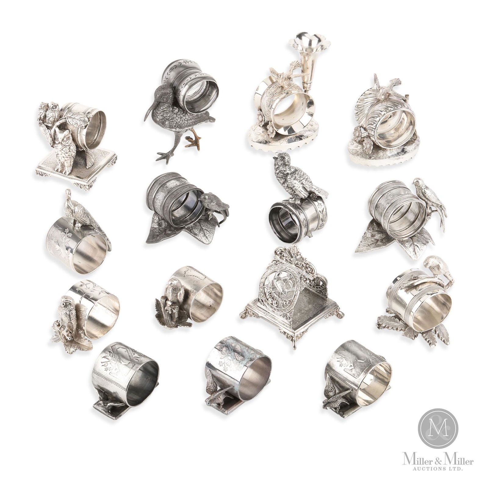 Silverplate Bird Figural Napkin Rings (1 of 16)