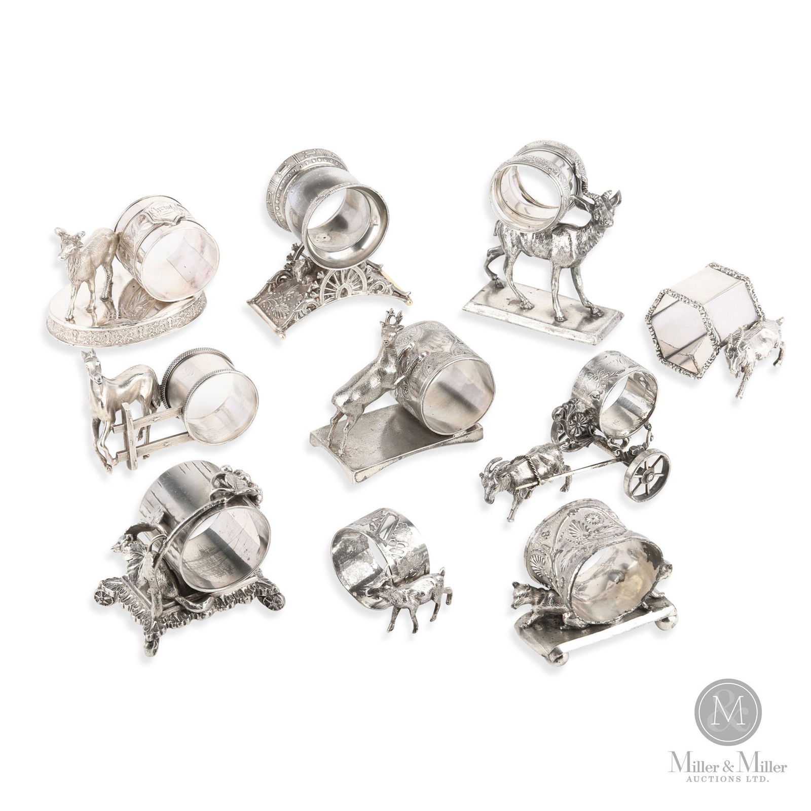 Silverplate Animal Figural Napkin Rings (1 of 11)