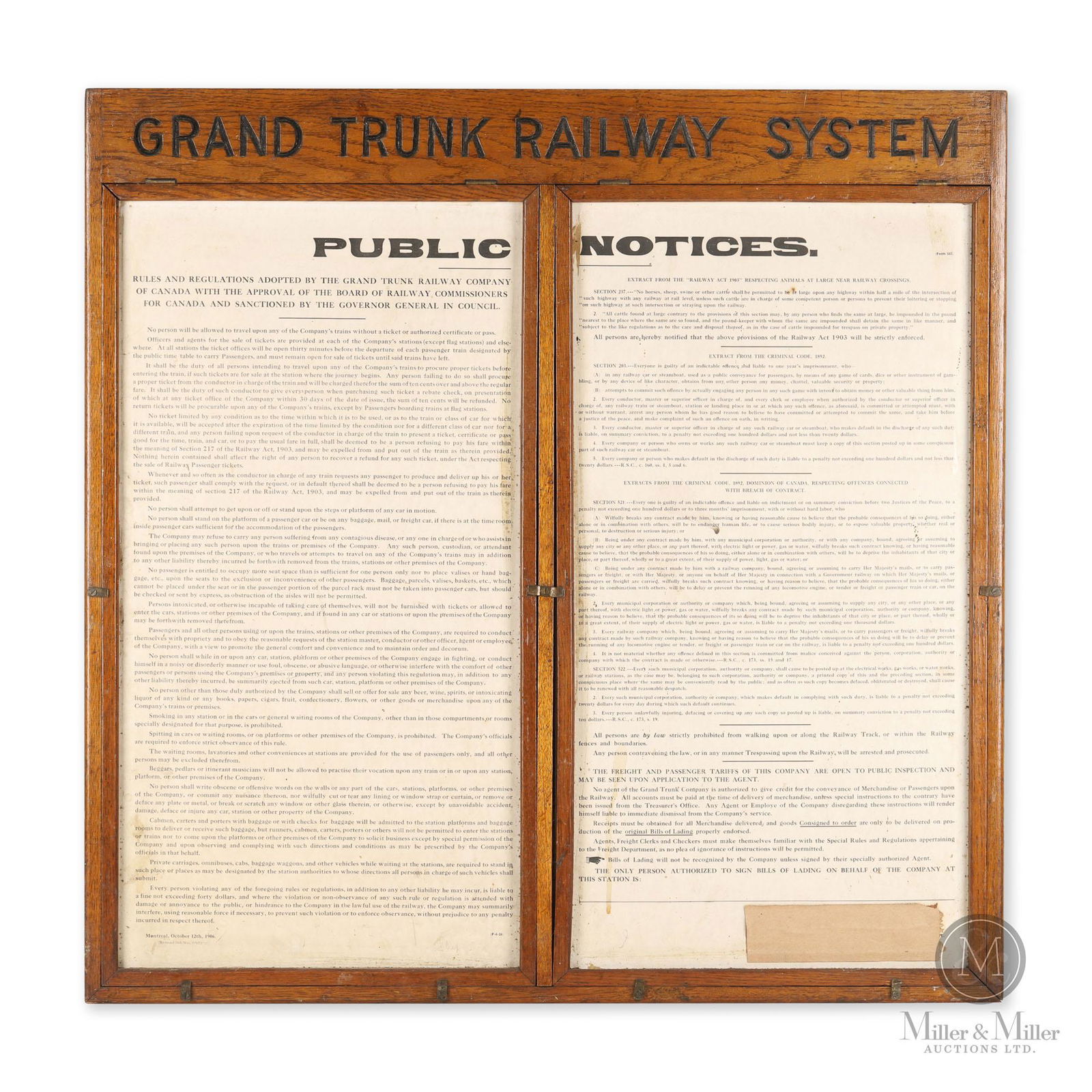 Grand Trunk Railway Public Notice Board (1 of 5)