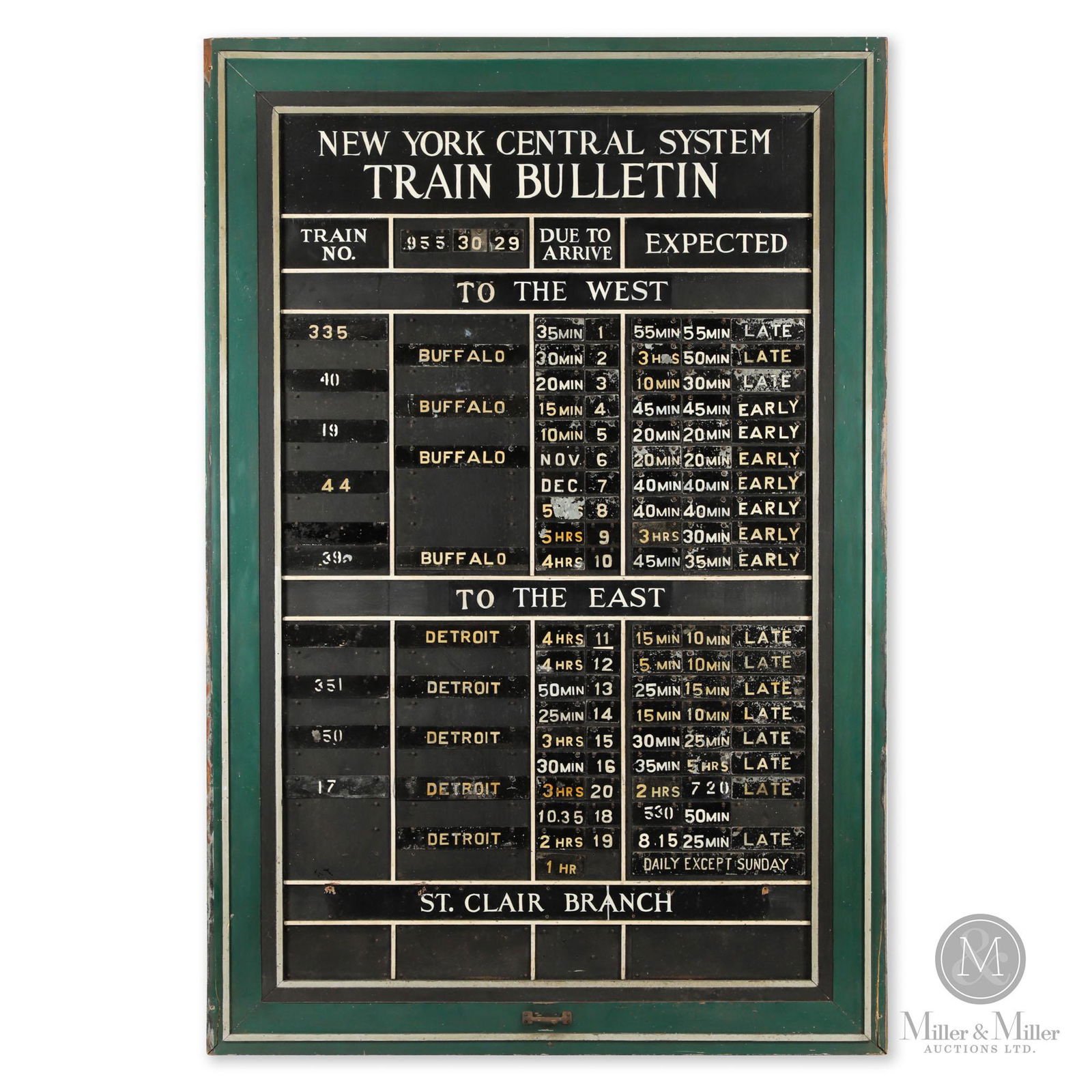 New York Central Train Schedule Board (1 of 5)