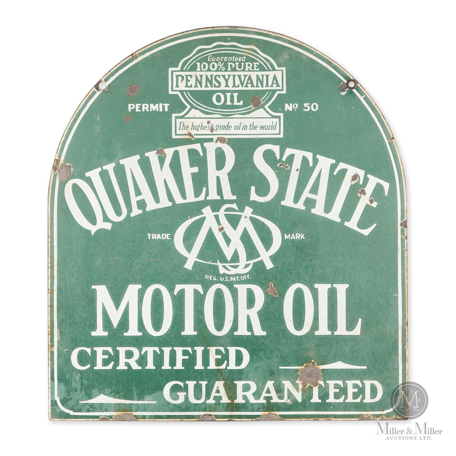 Quaker State Motor Oil Curb Sign (1 of 6)
