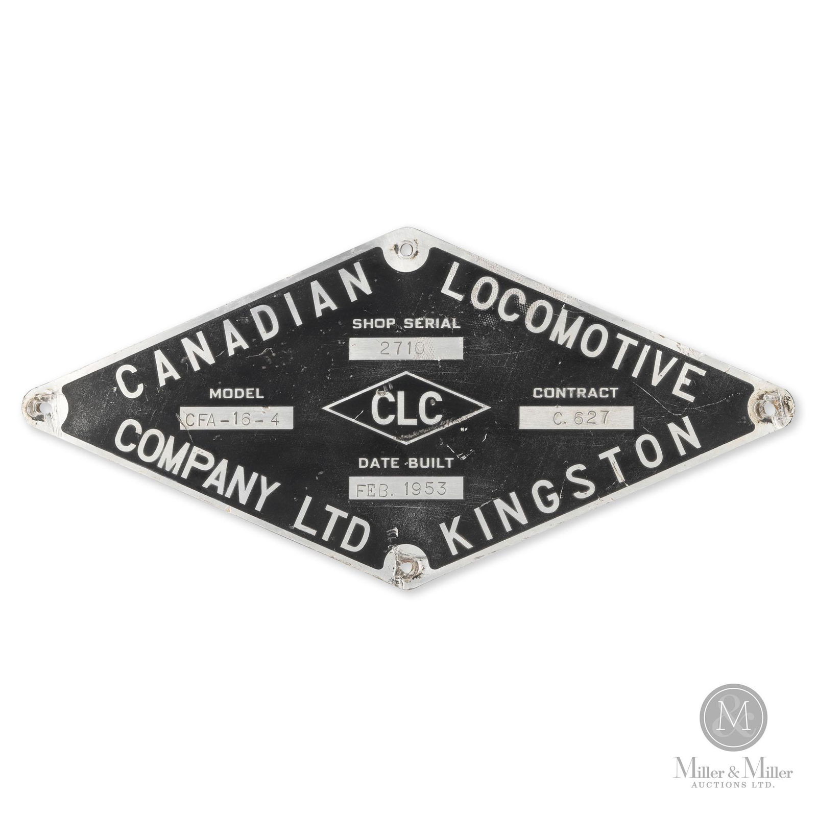 Canadian Locomotive Co. Builders Plate (1 of 3)