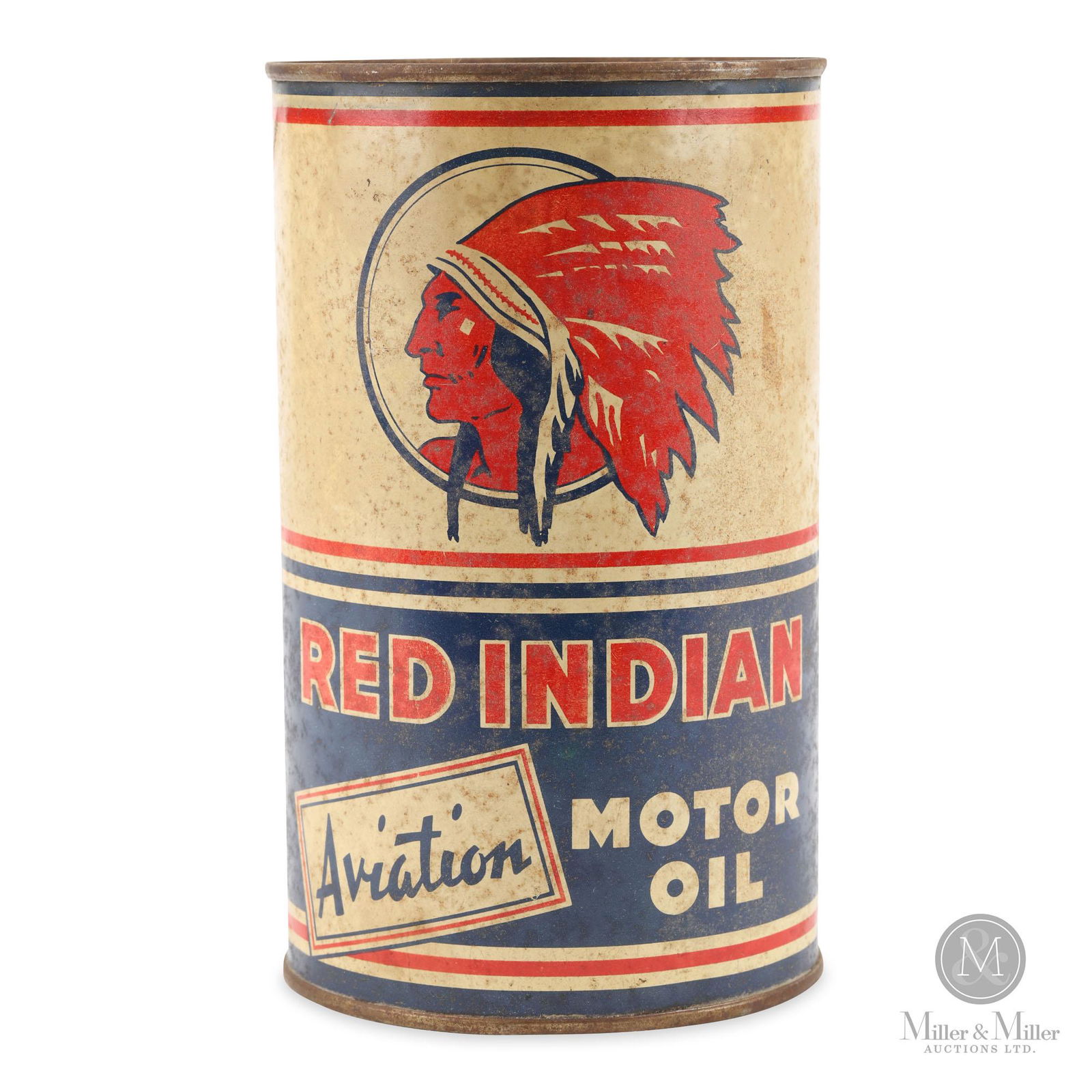 Red Indian Aviation Motor Oil Quart Tin (1 of 8)