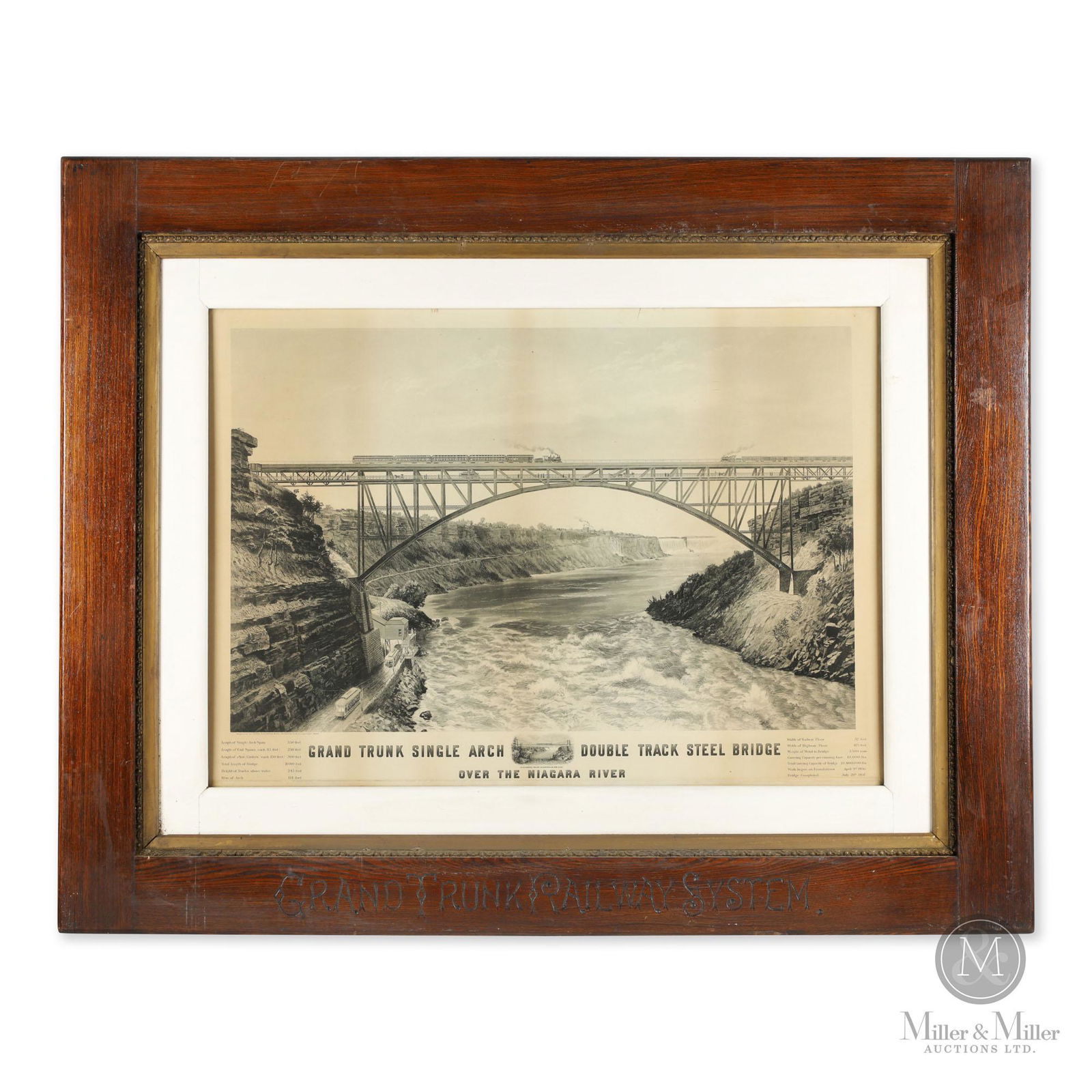 Grand Trunk Railway Niagara Suspension Bridge Lithograph (1 of 5)